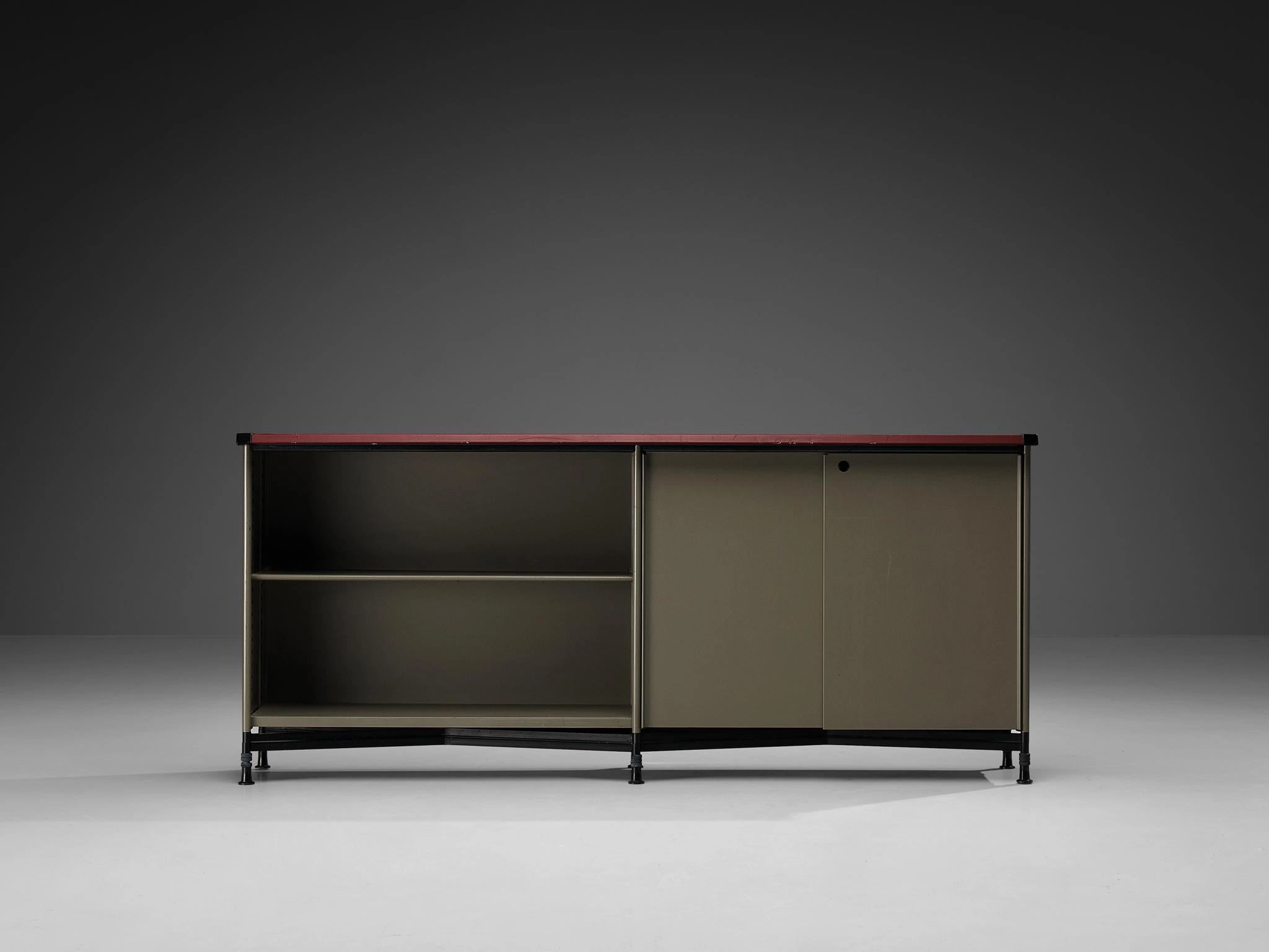 Studio BBPR for Olivetti Spazio Sideboard in Grey Coated Steel