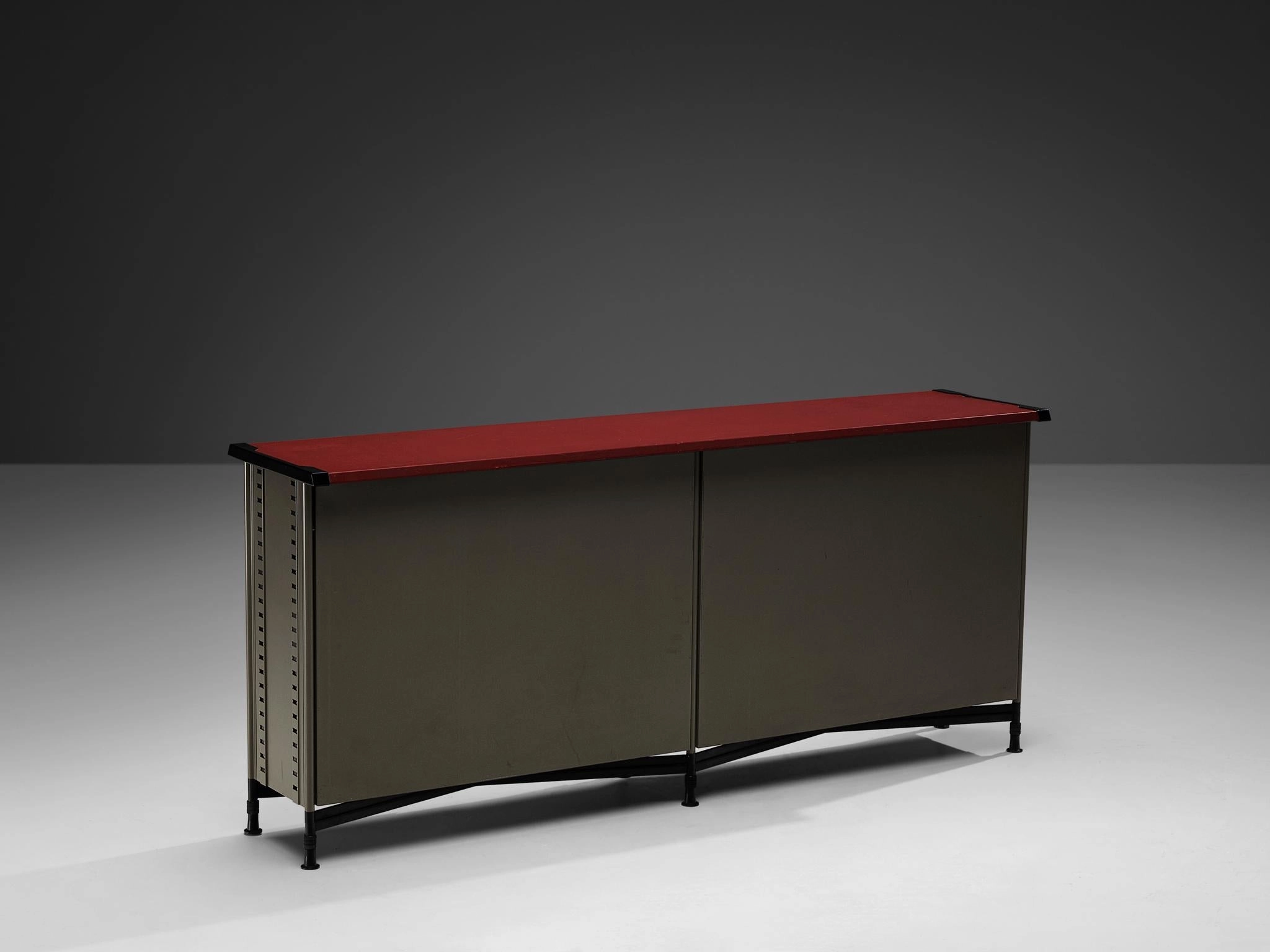Studio BBPR for Olivetti Spazio Sideboard in Grey Coated Steel