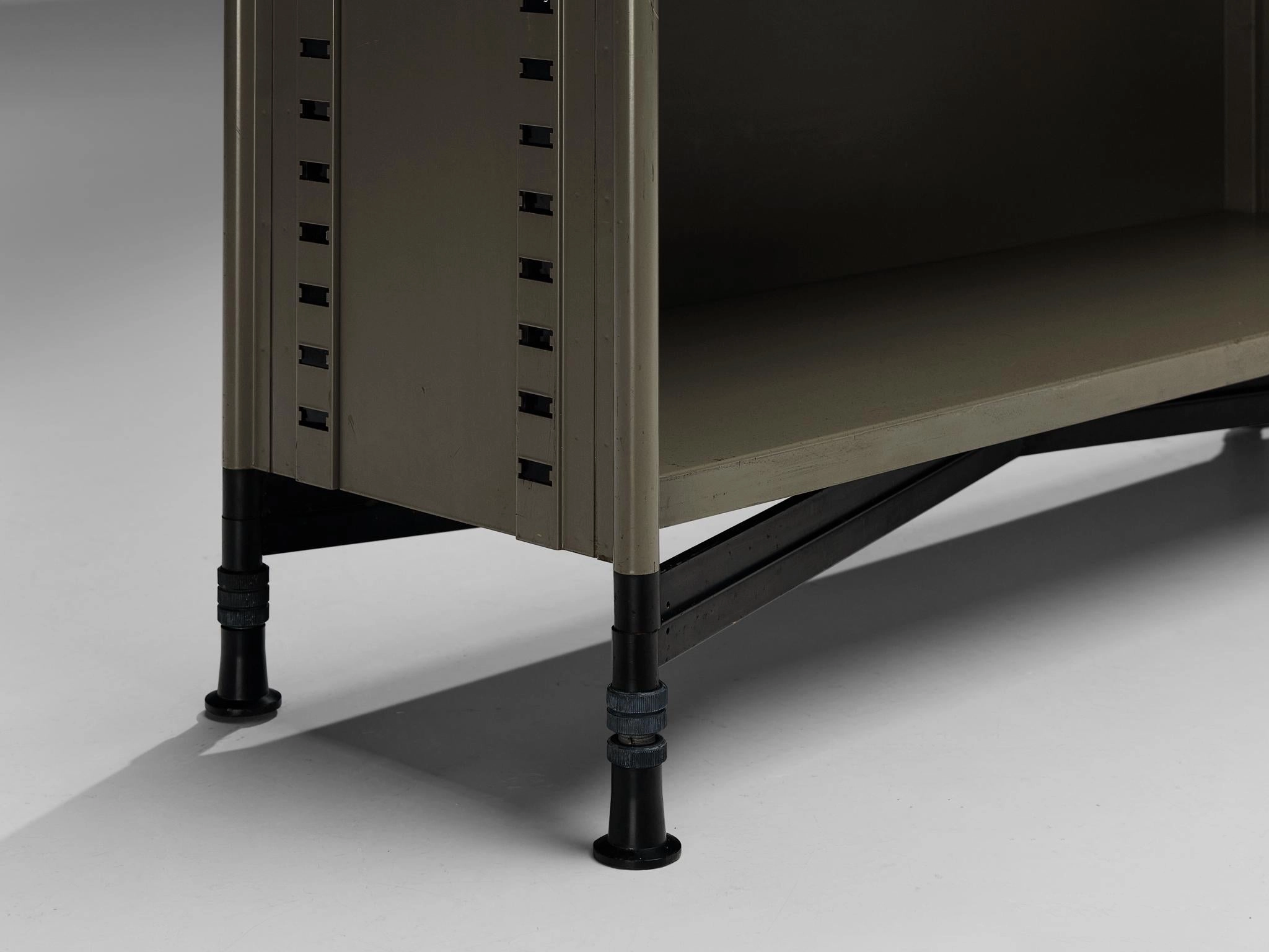 Studio BBPR for Olivetti Spazio Sideboard in Grey Coated Steel