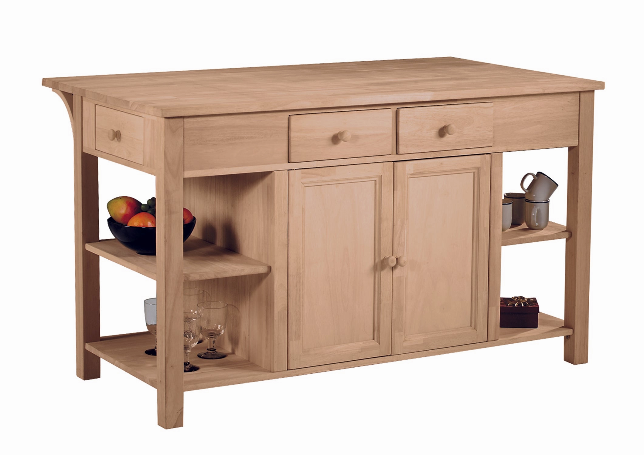 Super Kitchen Center with Breakfast Bar storage cabinet,organizer,furniture storage