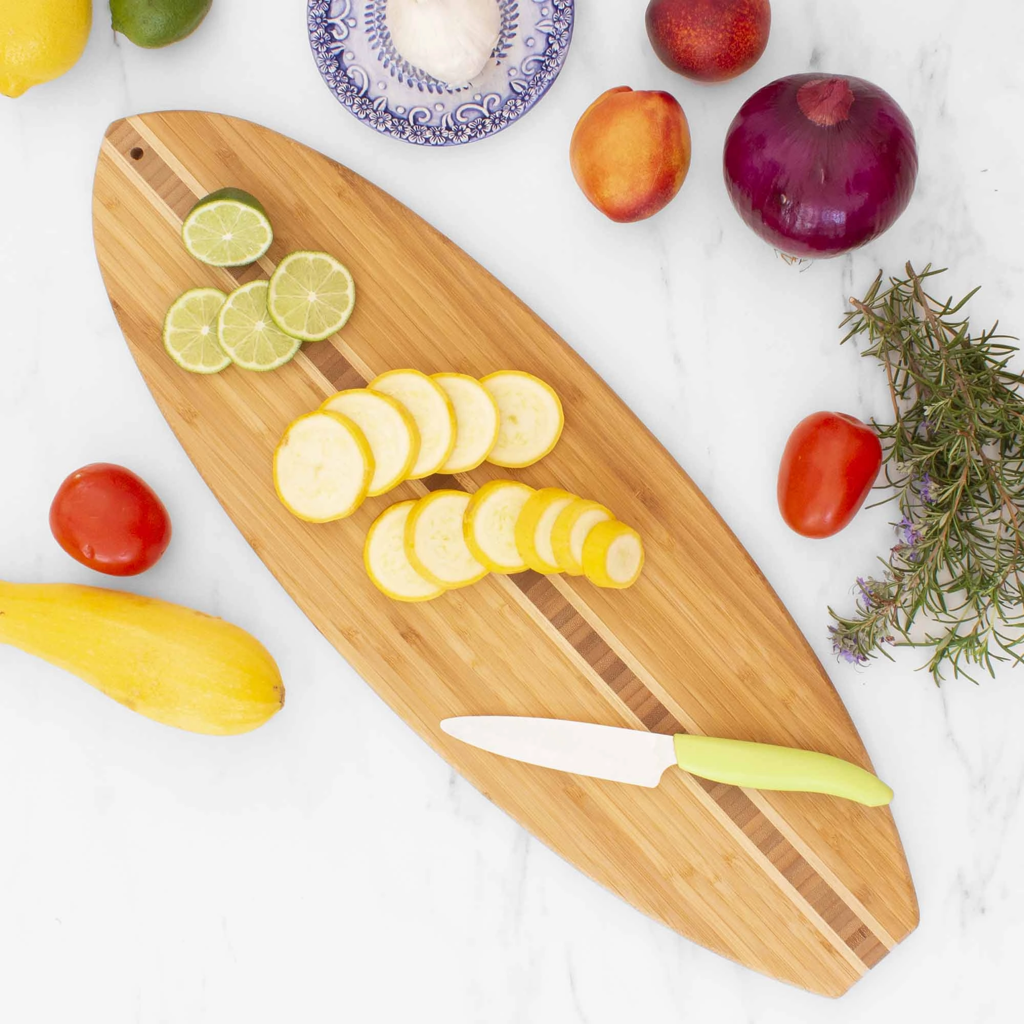 Surfboard Shaped Cutting Board, 23" x 7-1/2"