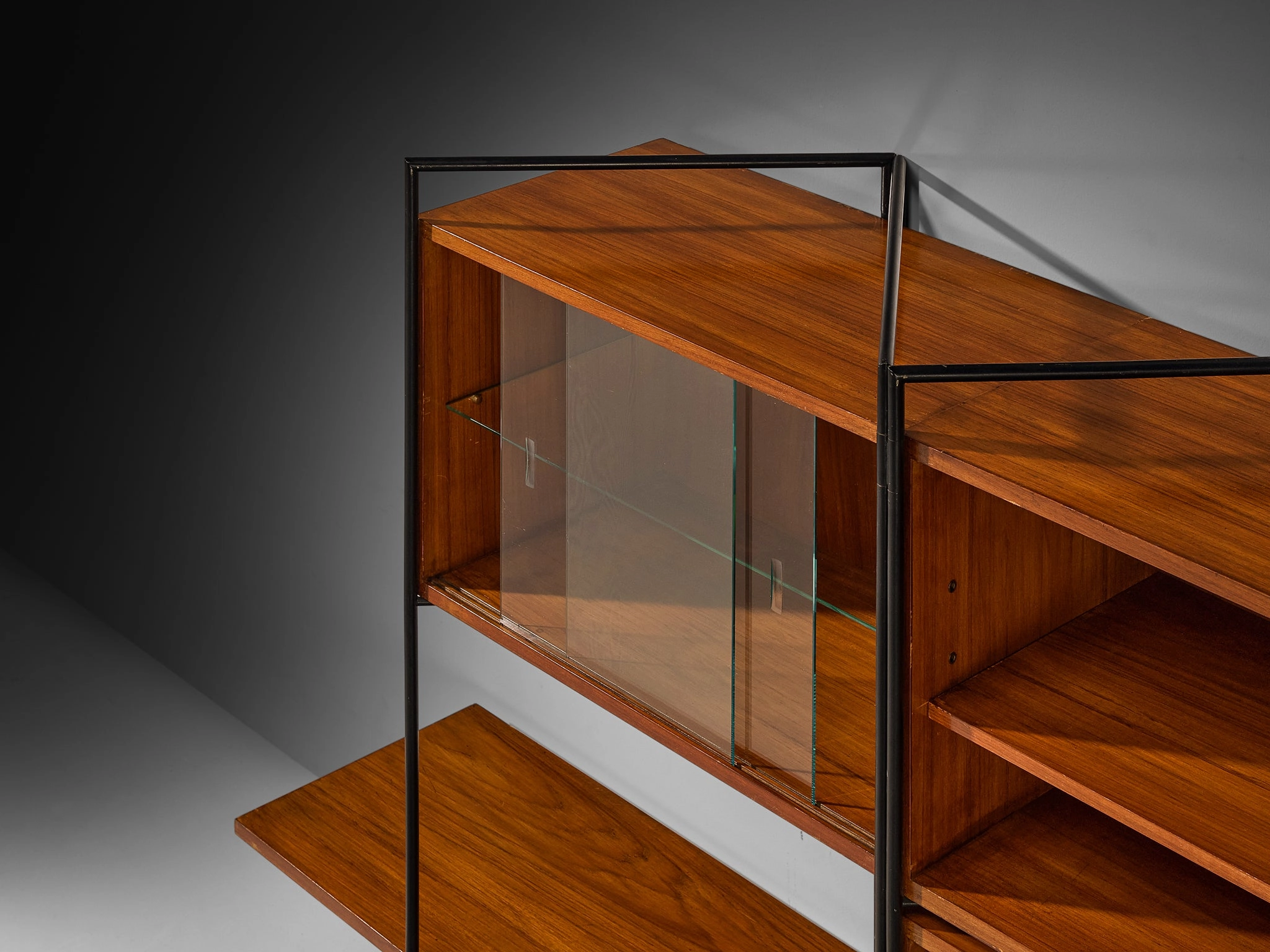 Taichiro Nakai for La Permanente Mobili Adjustable Wall Cabinet in Teak