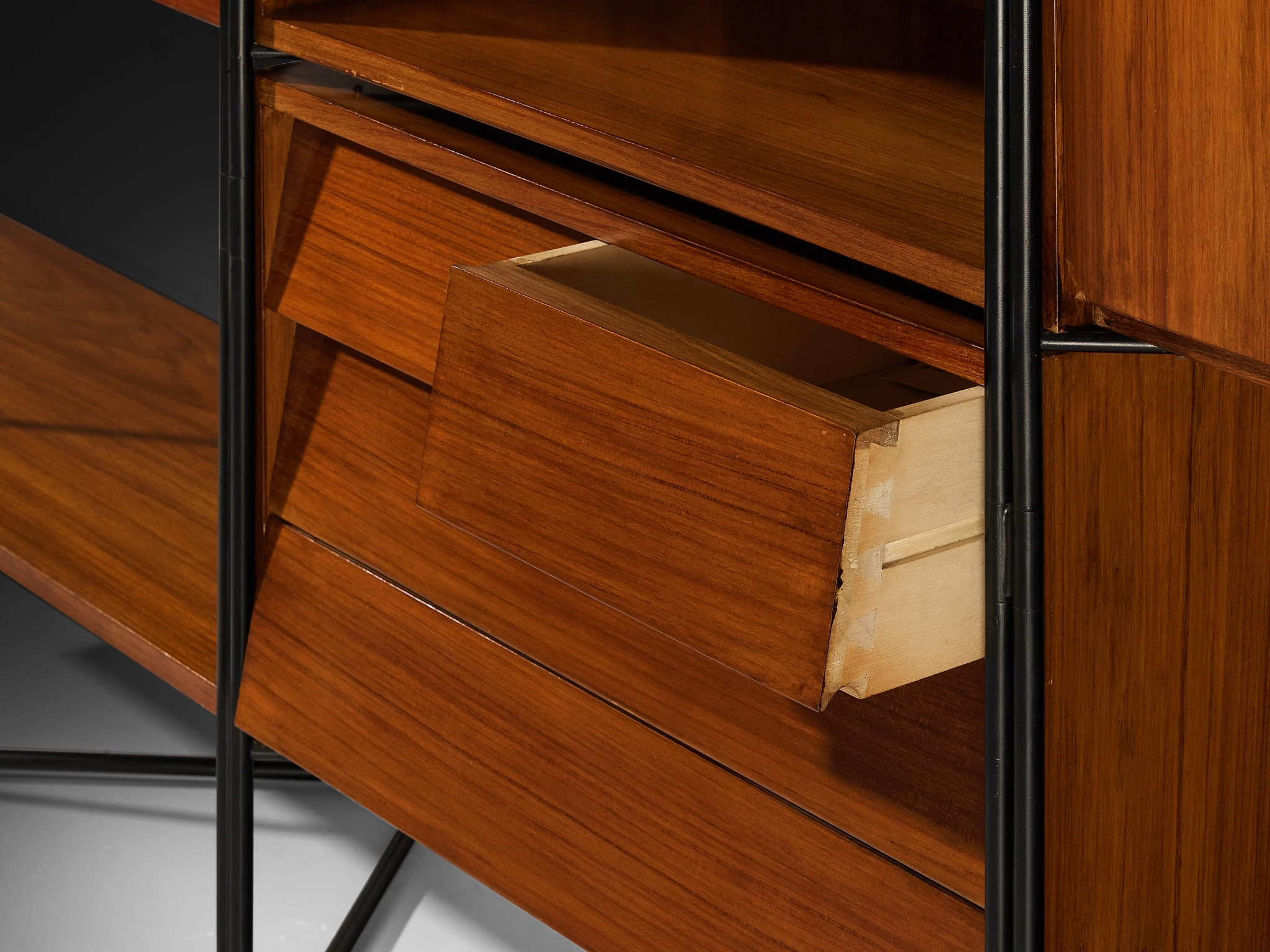 Taichiro Nakai for La Permanente Mobili Adjustable Wall Cabinet in Teak