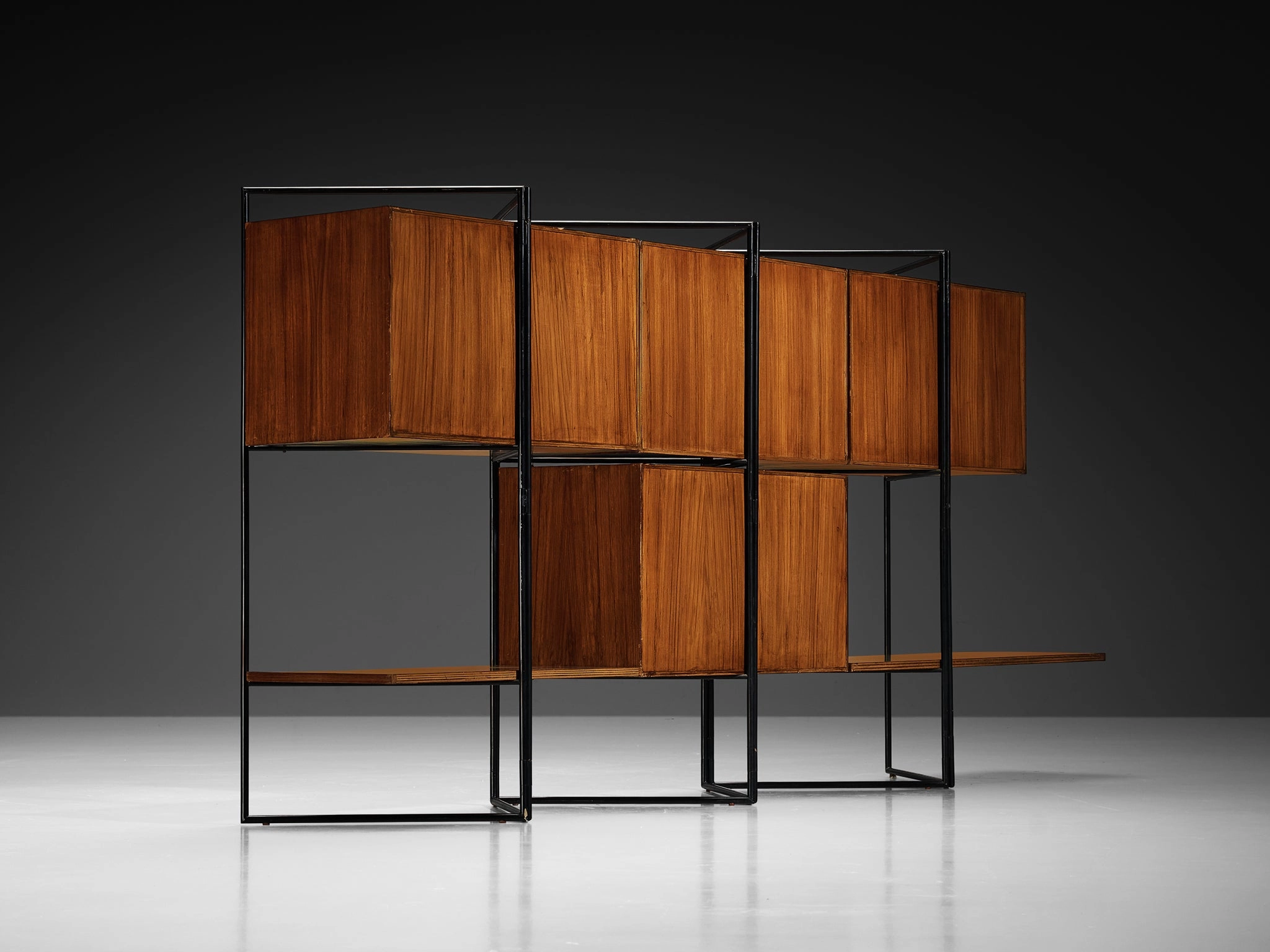 Taichiro Nakai for La Permanente Mobili Adjustable Wall Cabinet in Teak