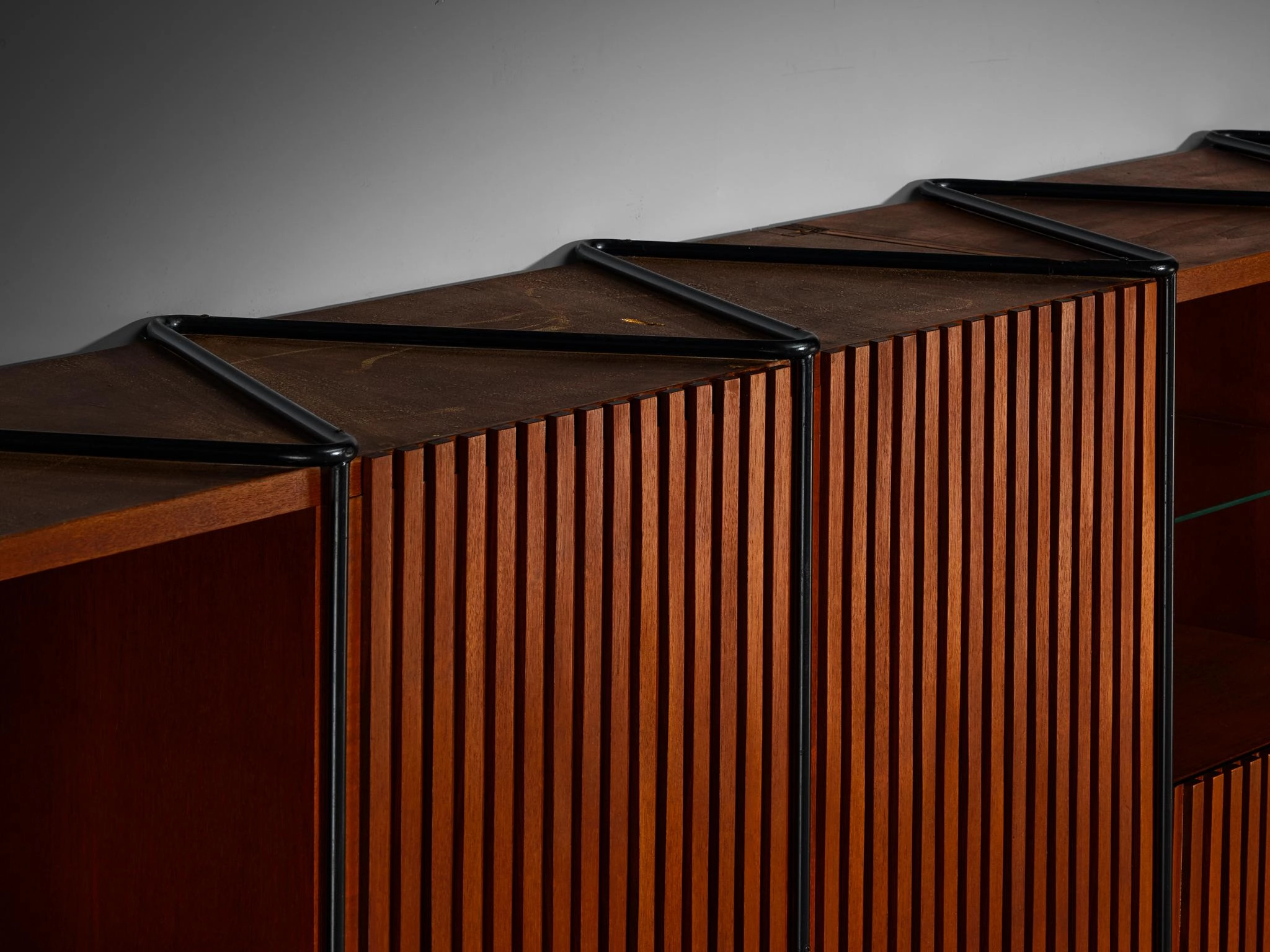 Taichiro Nakay for La Permanente Mobili Cant Wall Cabinet in Teak