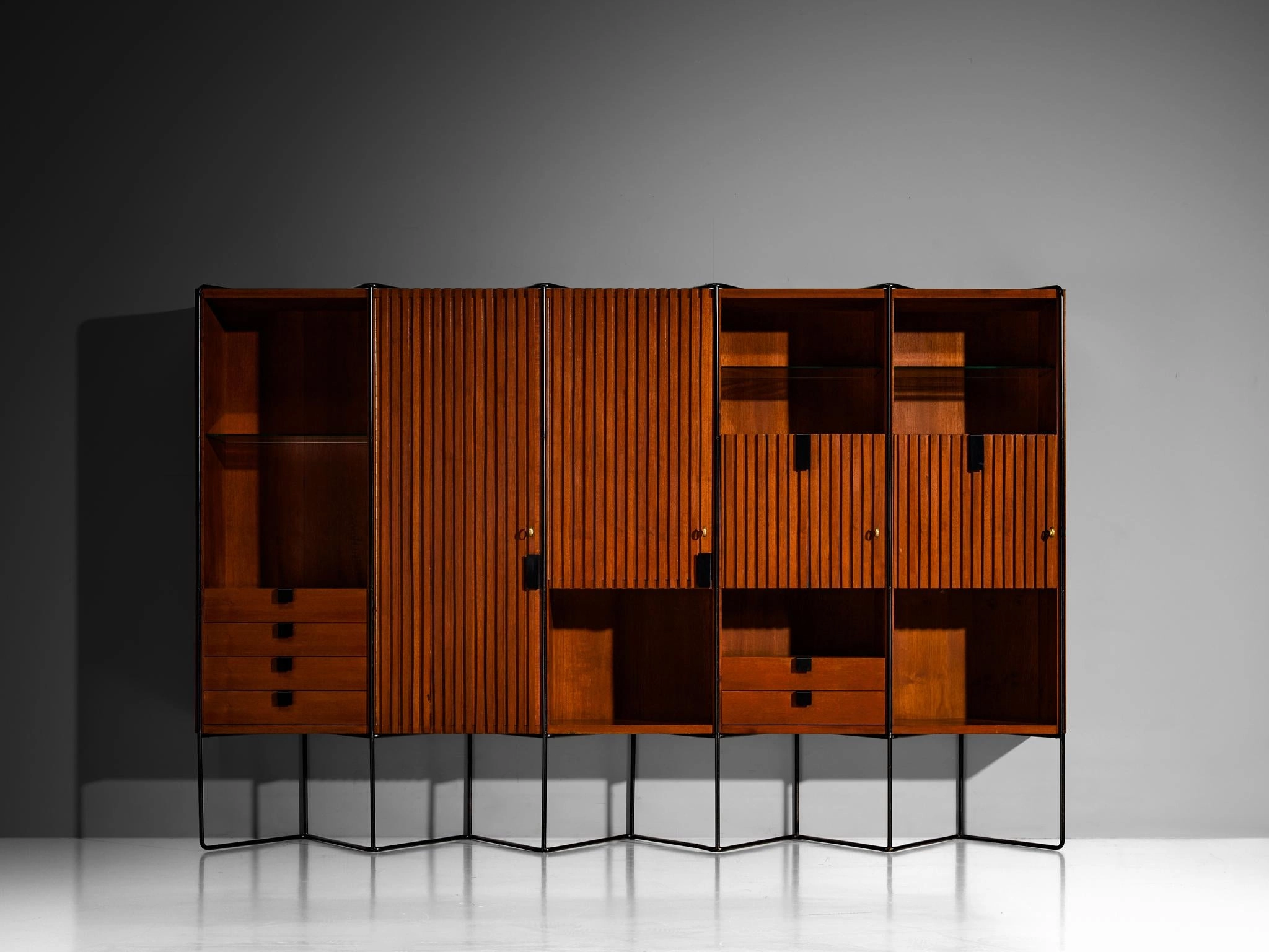 Taichiro Nakay for La Permanente Mobili Cant Wall Cabinet in Teak