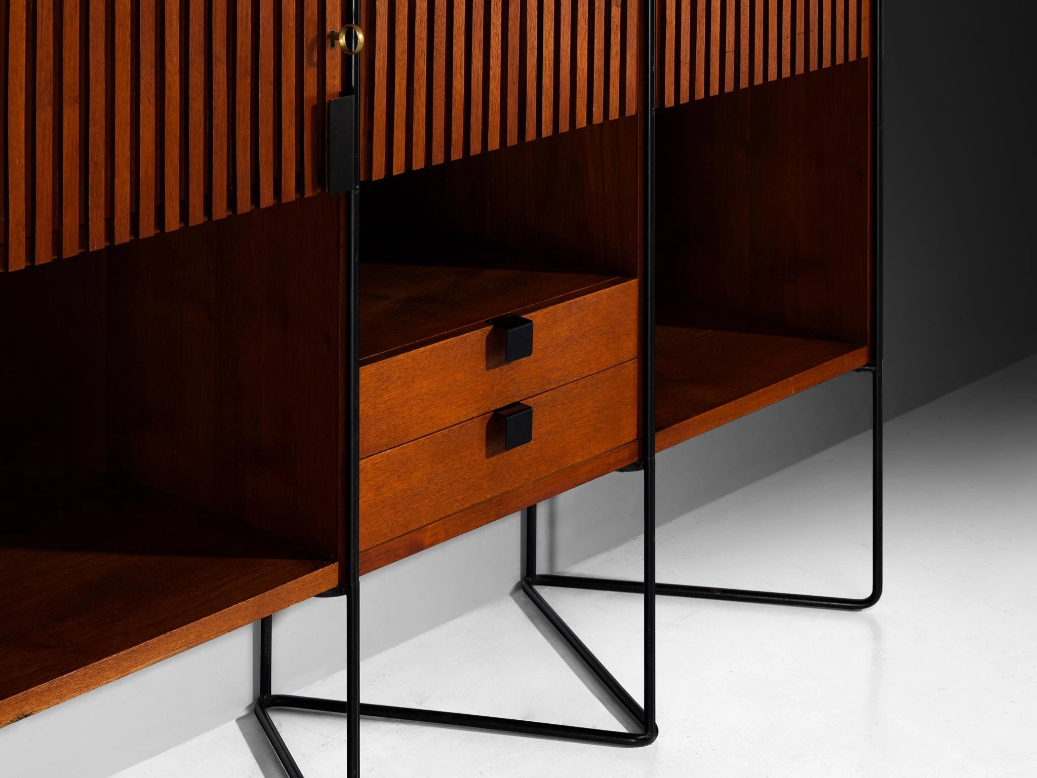 Taichiro Nakay for La Permanente Mobili Cant Wall Cabinet in Teak