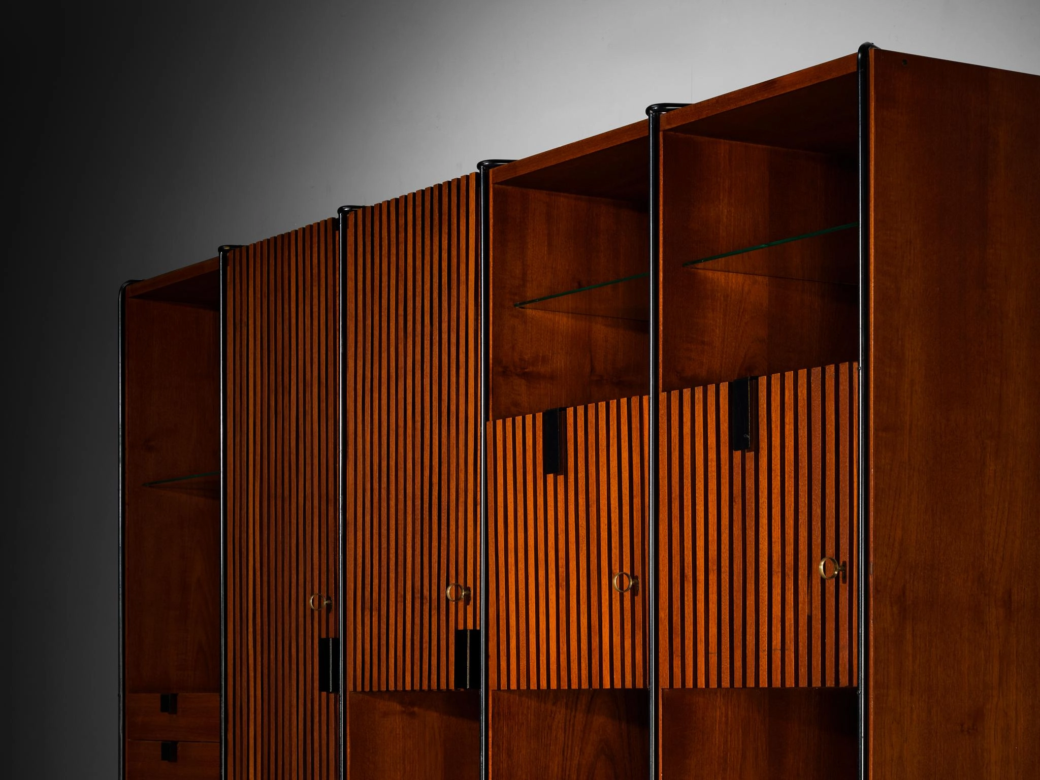 Taichiro Nakay for La Permanente Mobili Cant Wall Cabinet in Teak