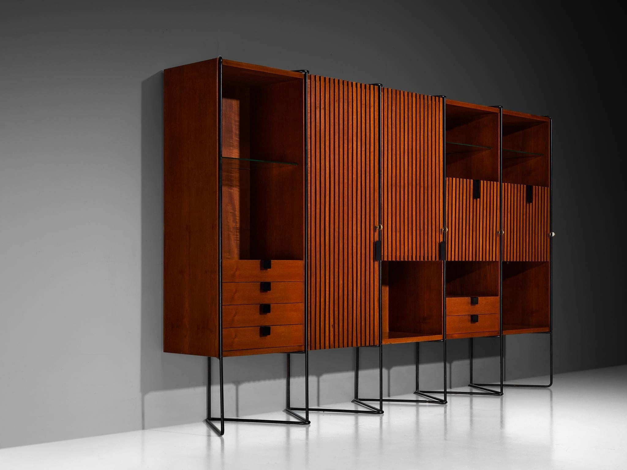 Taichiro Nakay for La Permanente Mobili Cant Wall Cabinet in Teak