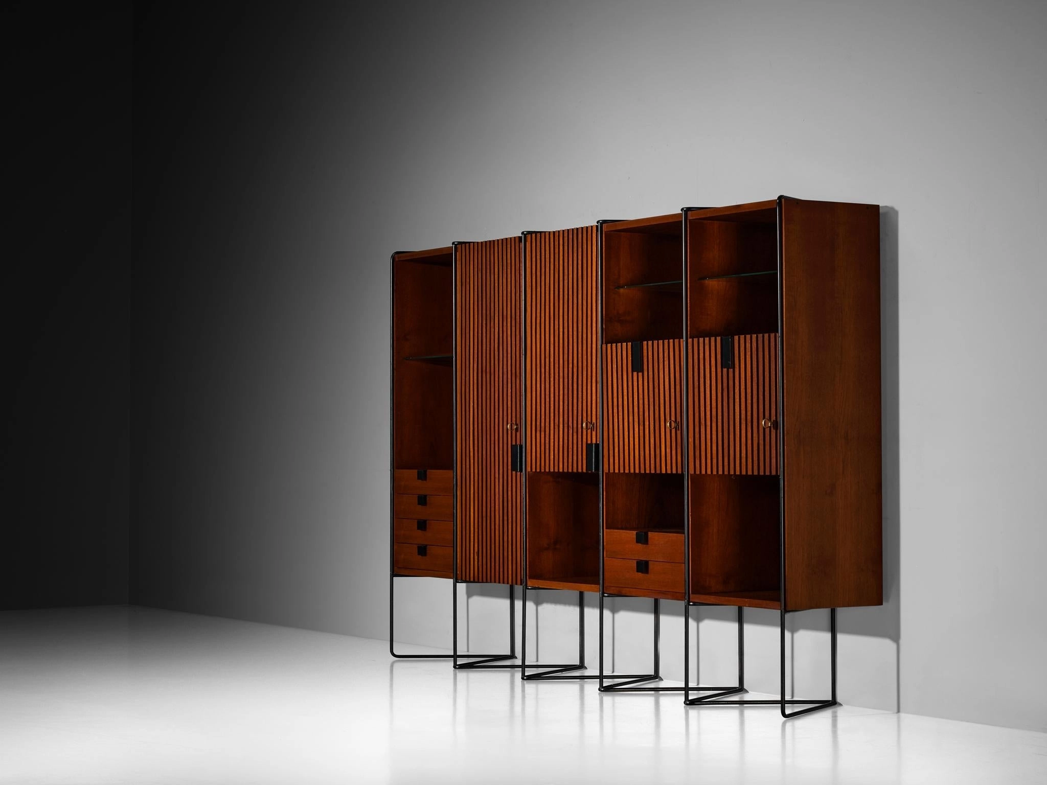 Taichiro Nakay for La Permanente Mobili Cant Wall Cabinet in Teak