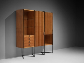 Taichiro Nakay for La Permanente Mobili Wall Cabinet in Cherry storage cabinet,organizer,furniture storage