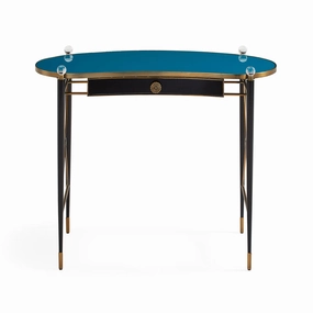 Teal Glass Writing Desk | Jonathan Adler Rider desk,home desk,workstation