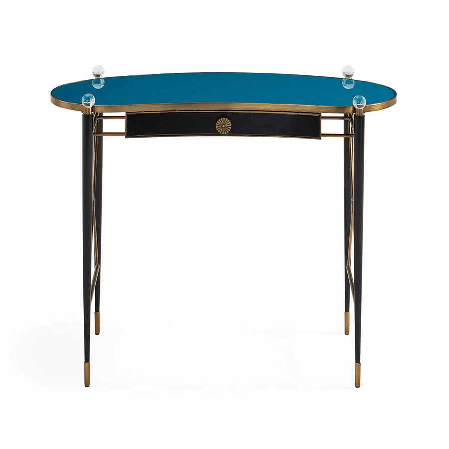 Teal Glass Writing Desk | Jonathan Adler Rider desk,home desk,workstation
