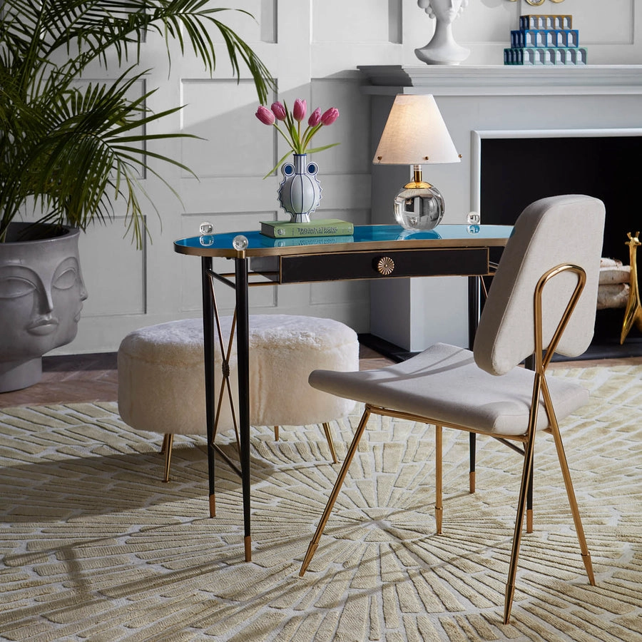 Teal Glass Writing Desk | Jonathan Adler Rider