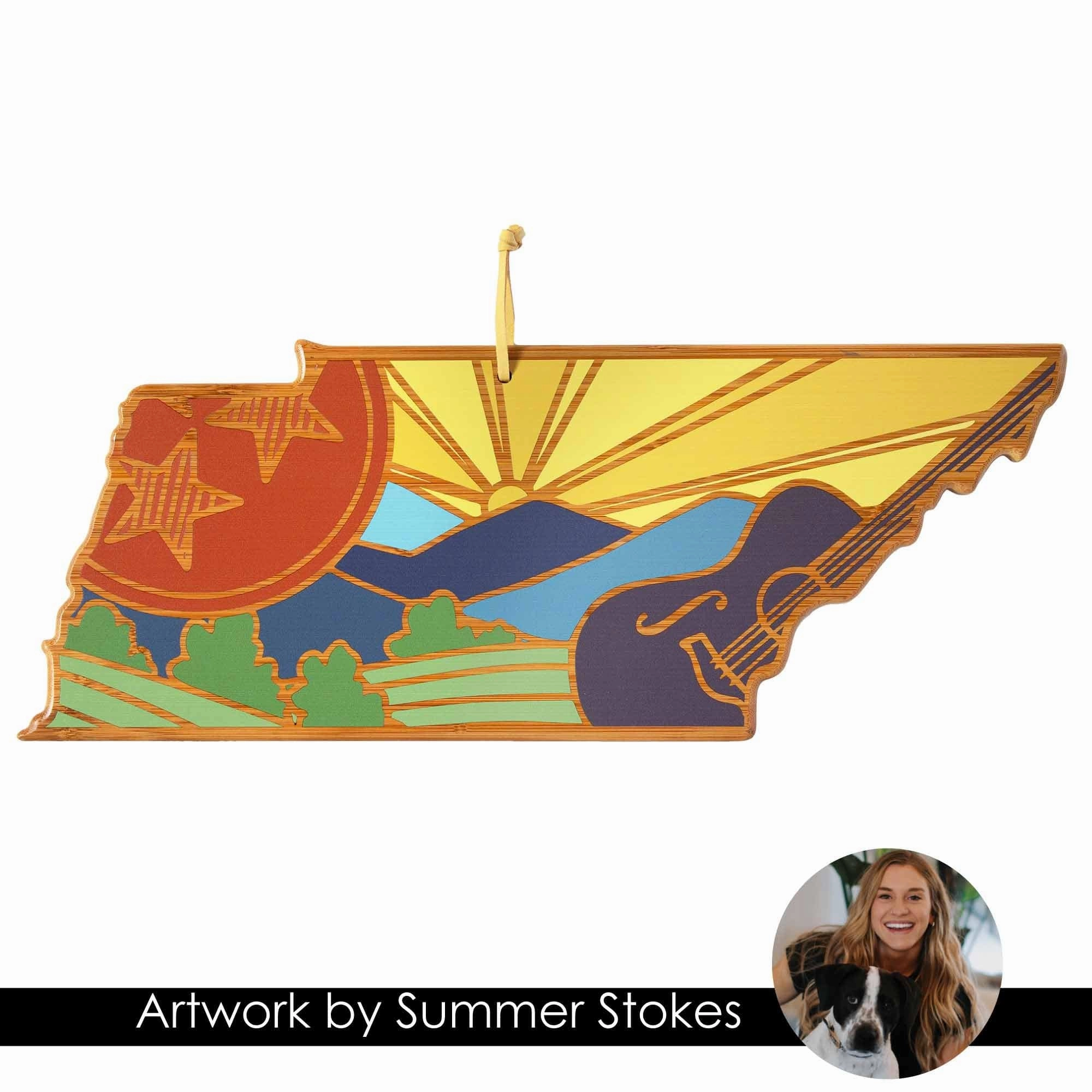Tennessee Cutting Board with Artwork by Summer Stokes