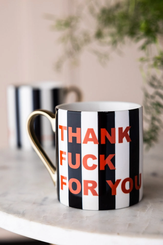 Thank Fuck For You Stripe Mug