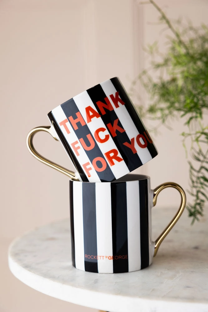 Thank Fuck For You Stripe Mug