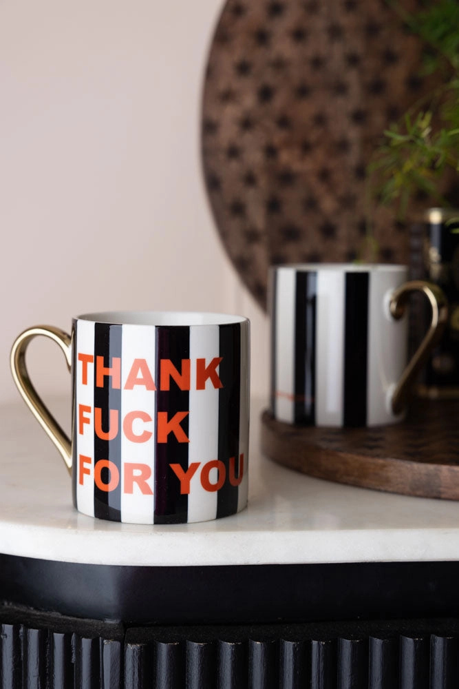 Thank Fuck For You Stripe Mug