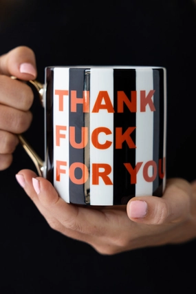 Thank Fuck For You Stripe Mug kitchenware,kitchen essentials,cooking tools