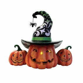 Three Jack-O-Lanterns LED Fig figurines,decorative figurines,home accents