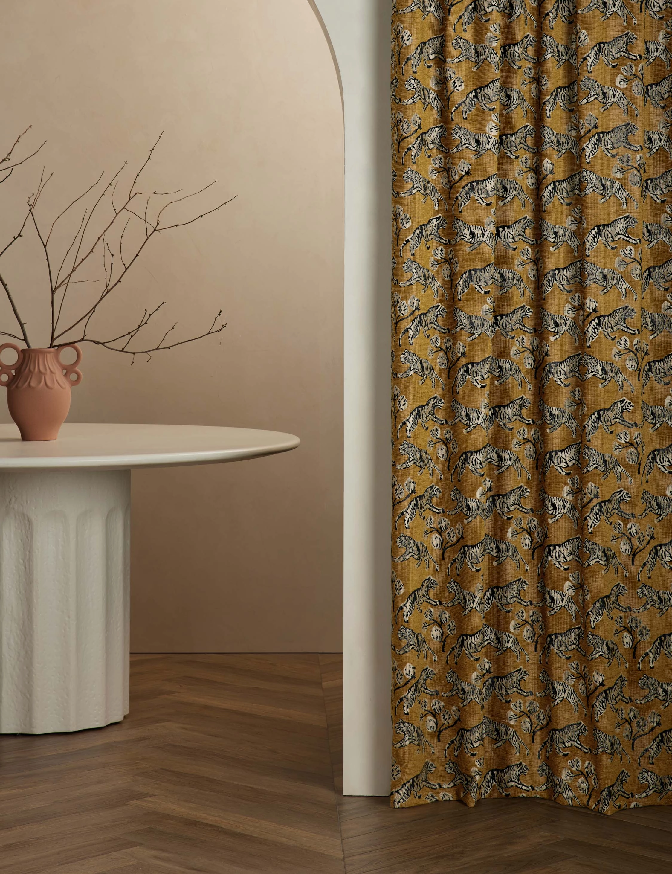 Tiger Jacquard Curtain Panel by Sarah Sherman Samuel home decor,home accents,interior accessories