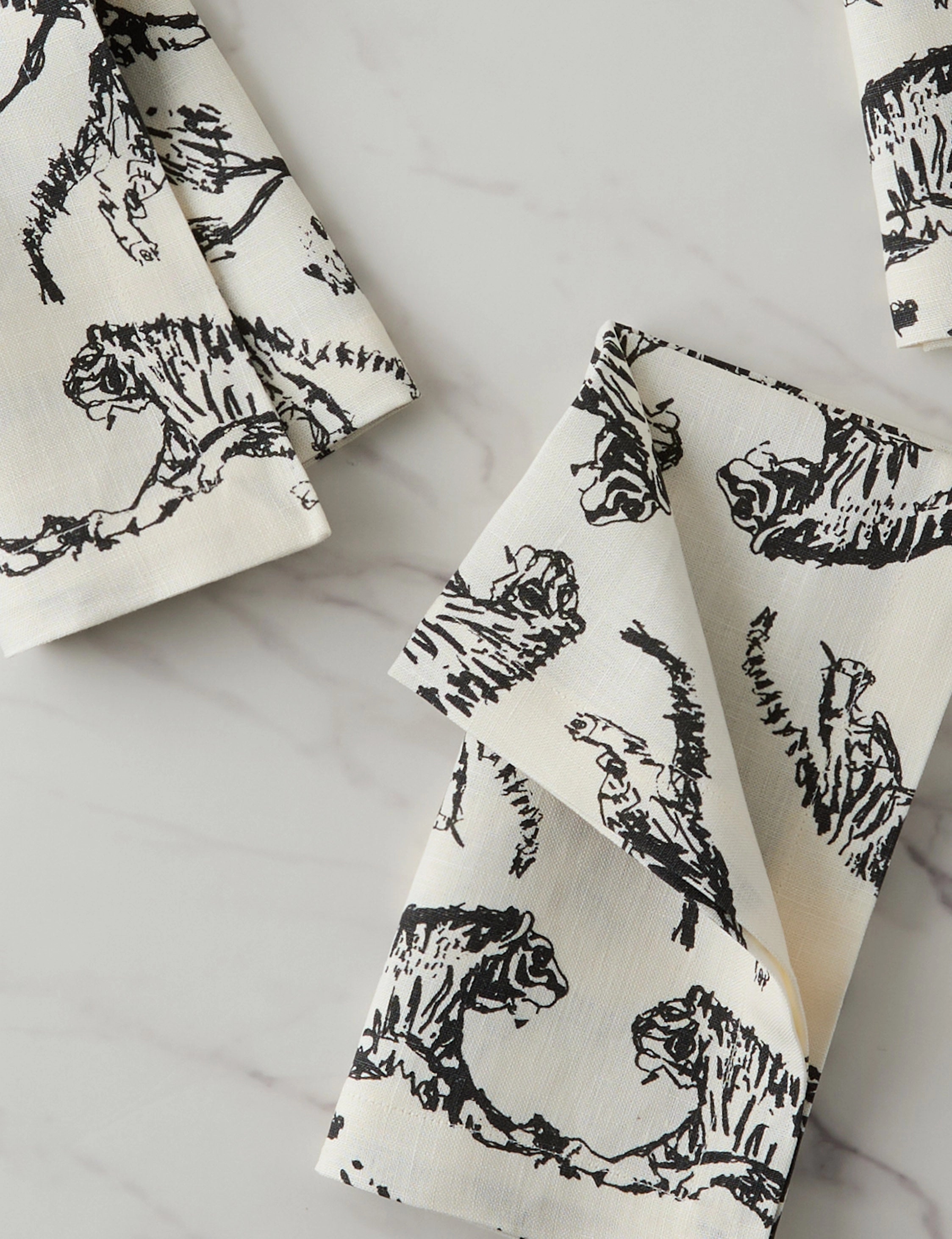 Tiger Linen Napkins (Set of 4) by Sarah Sherman Samuel