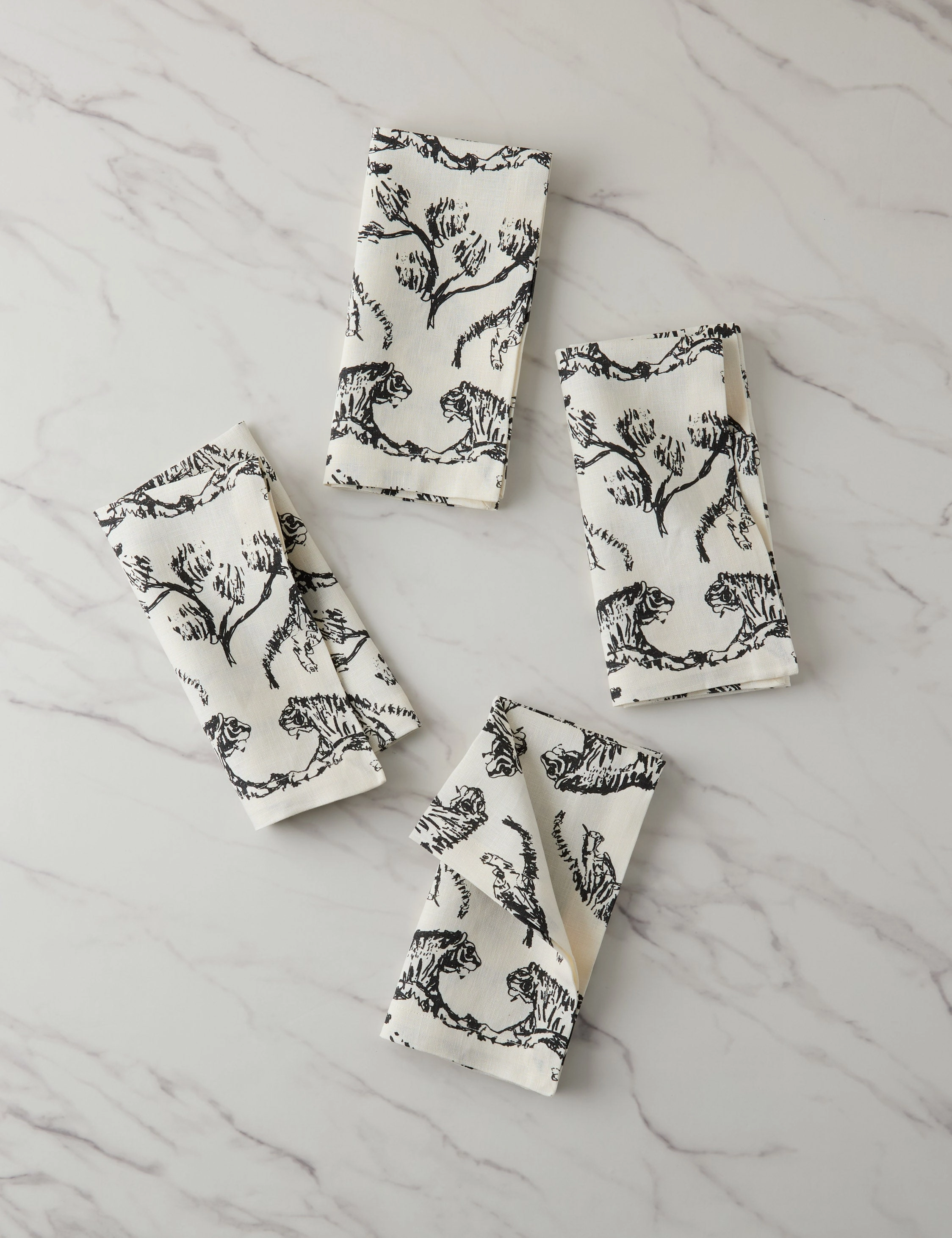 Tiger Linen Napkins (Set of 4) by Sarah Sherman Samuel home decor,home accents,interior accessories