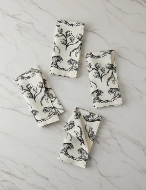 Tiger Linen Napkins (Set of 4) by Sarah Sherman Samuel home decor,home accents,interior accessories
