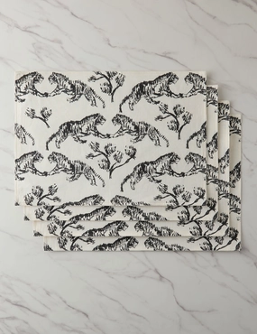 Tiger Linen Placemats (Set of 4) by Sarah Sherman Samuel home decor,home accents,interior accessories