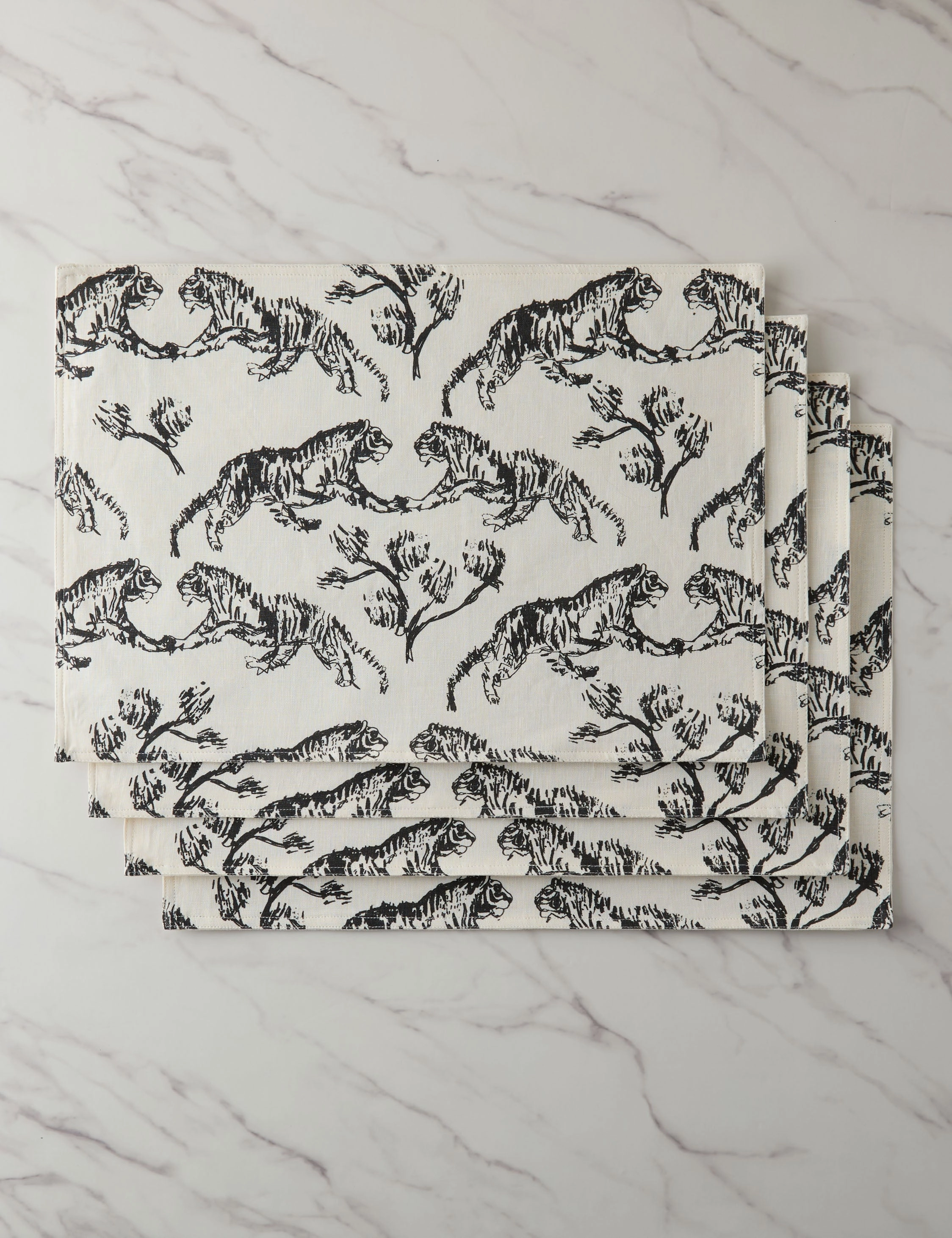 Tiger Linen Placemats (Set of 4) by Sarah Sherman Samuel home decor,home accents,interior accessories