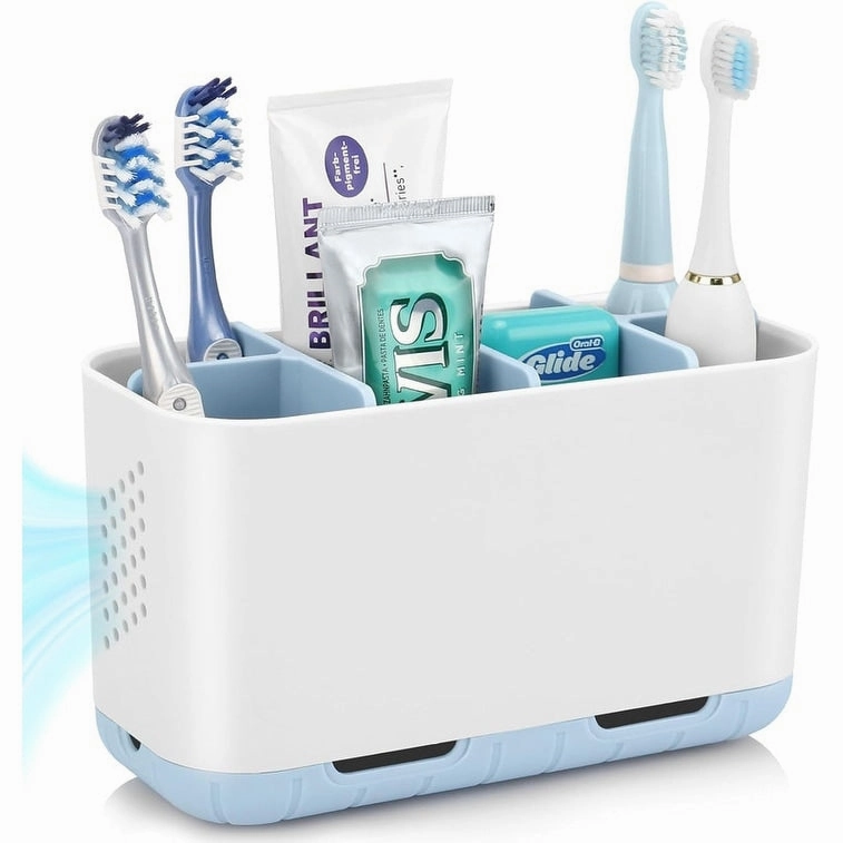 Toothbrush and Toothpaste Holder Drainage for Bathroom Countertop - 7.4"L x 3.5"W x 4.72"H toothbrush holder,bathroom cup,bathroom organizer