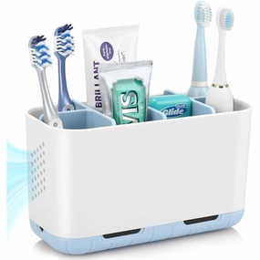 Toothbrush and Toothpaste Holder Drainage for Bathroom Countertop - 7.4"L x 3.5"W x 4.72"H toothbrush holder,bathroom cup,bathroom organizer
