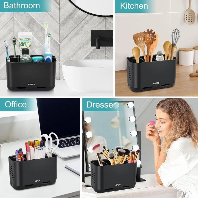 Toothbrush and Toothpaste Holder Drainage for Bathroom Countertop - 7.4"L x 3.5"W x 4.72"H