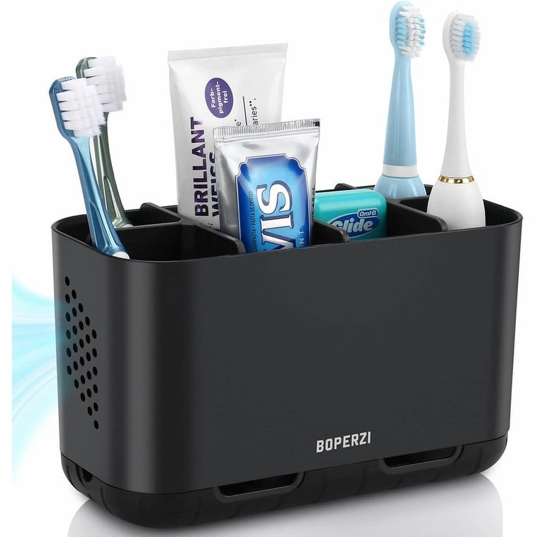 Toothbrush and Toothpaste Holder Drainage for Bathroom Countertop - 7.4"L x 3.5"W x 4.72"H