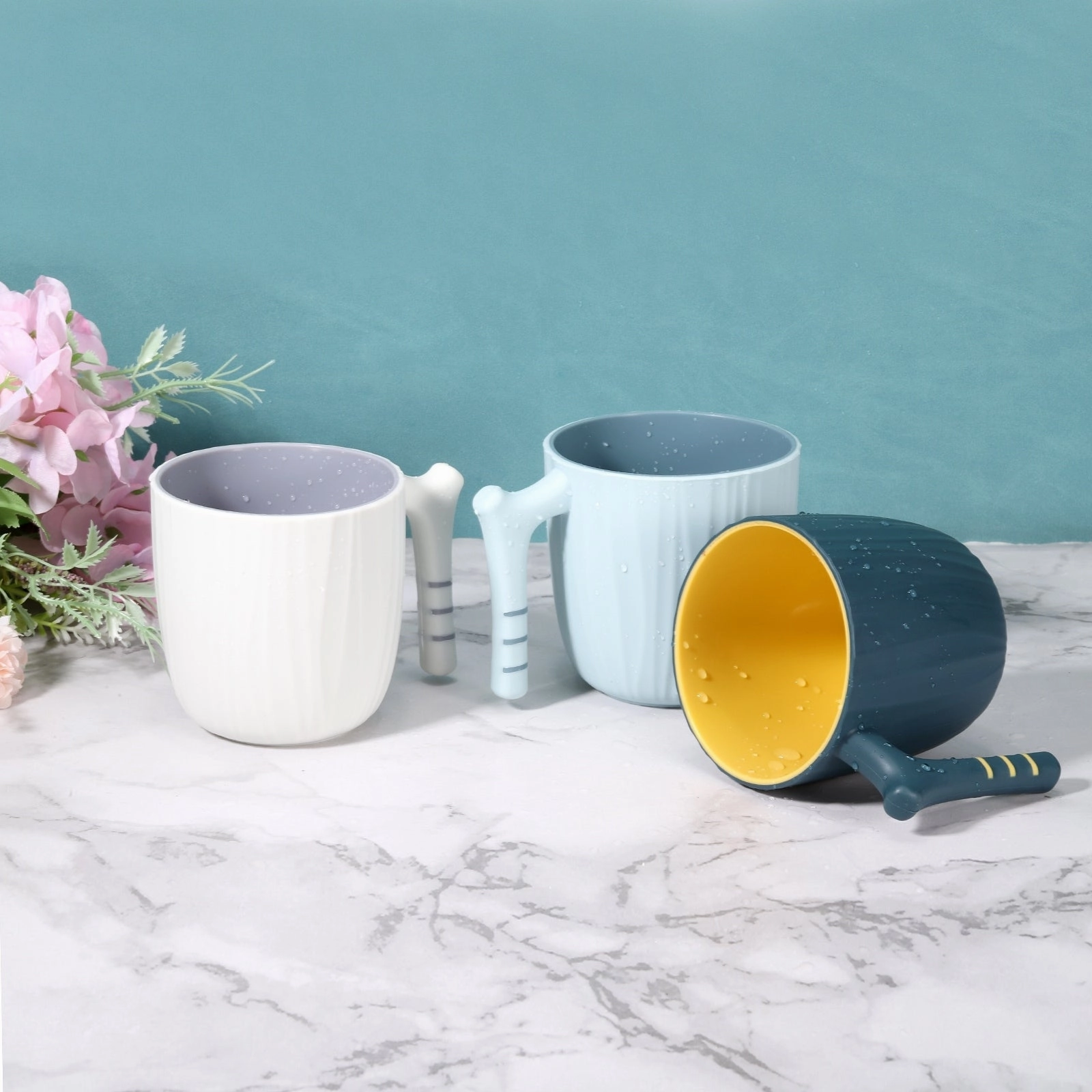 Toothbrush Cup with Handle Reusable Bathroom Tumbler Cup