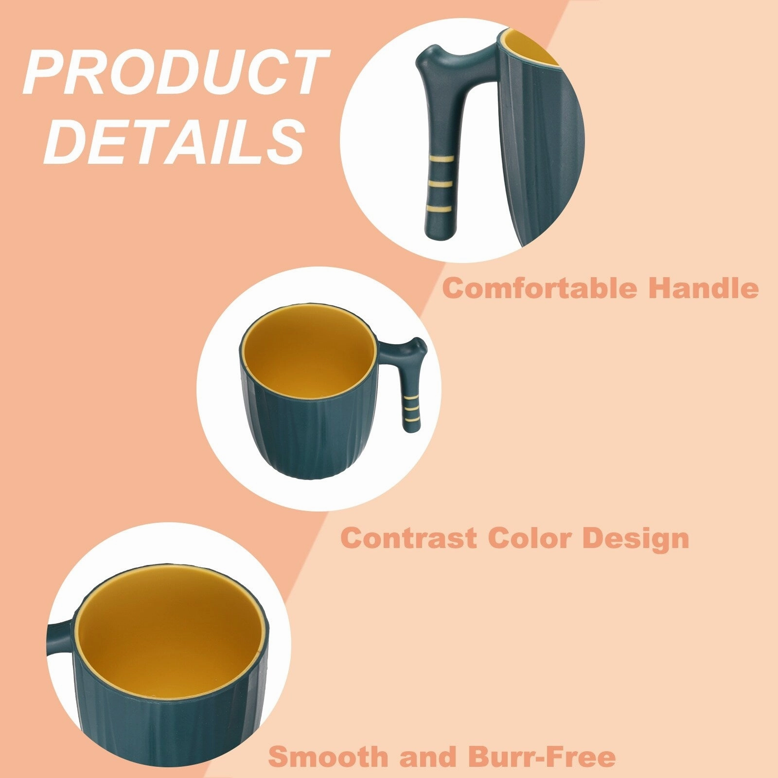 Toothbrush Cup with Handle Reusable Bathroom Tumbler Cup