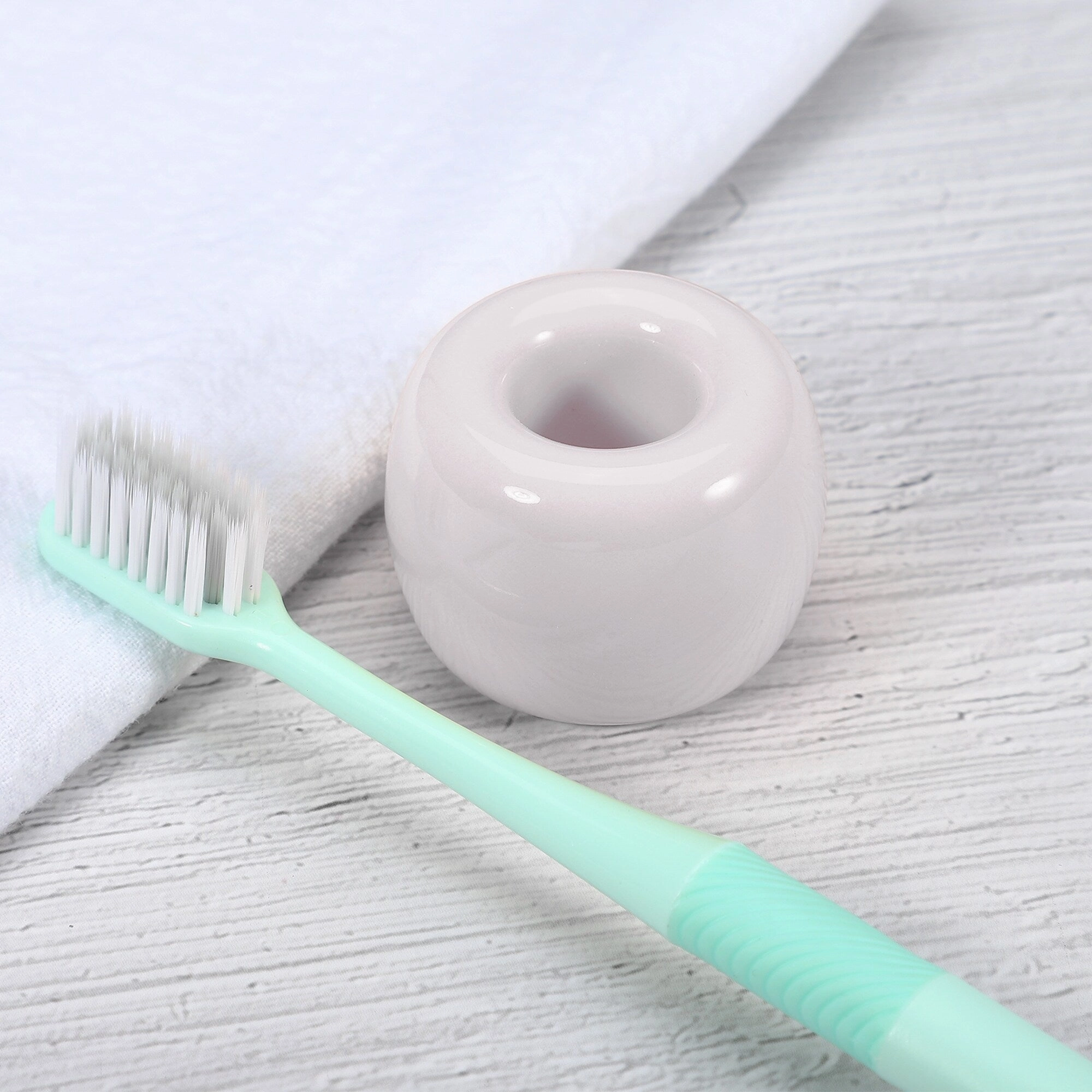 Toothbrush Holder, Round Mini Ceramic Toothbrush Holder Electric Toothbrush Holder, 1.65"x1.18", for Bathroom