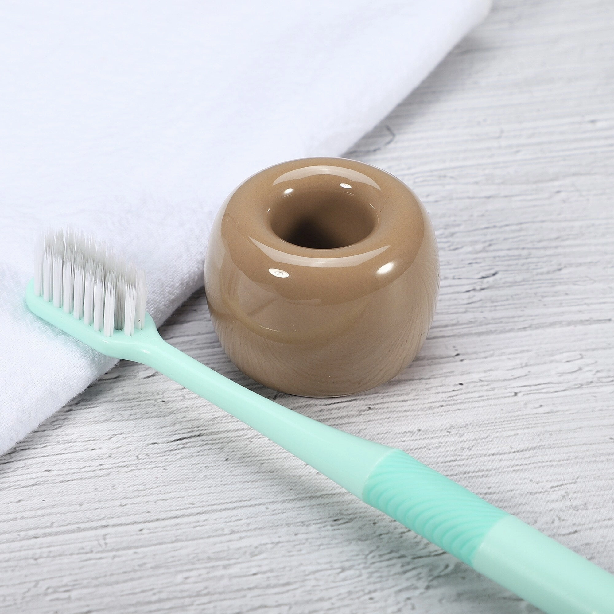 Toothbrush Holder, Round Mini Ceramic Toothbrush Holder Electric Toothbrush Holder, 1.65"x1.18", for Bathroom
