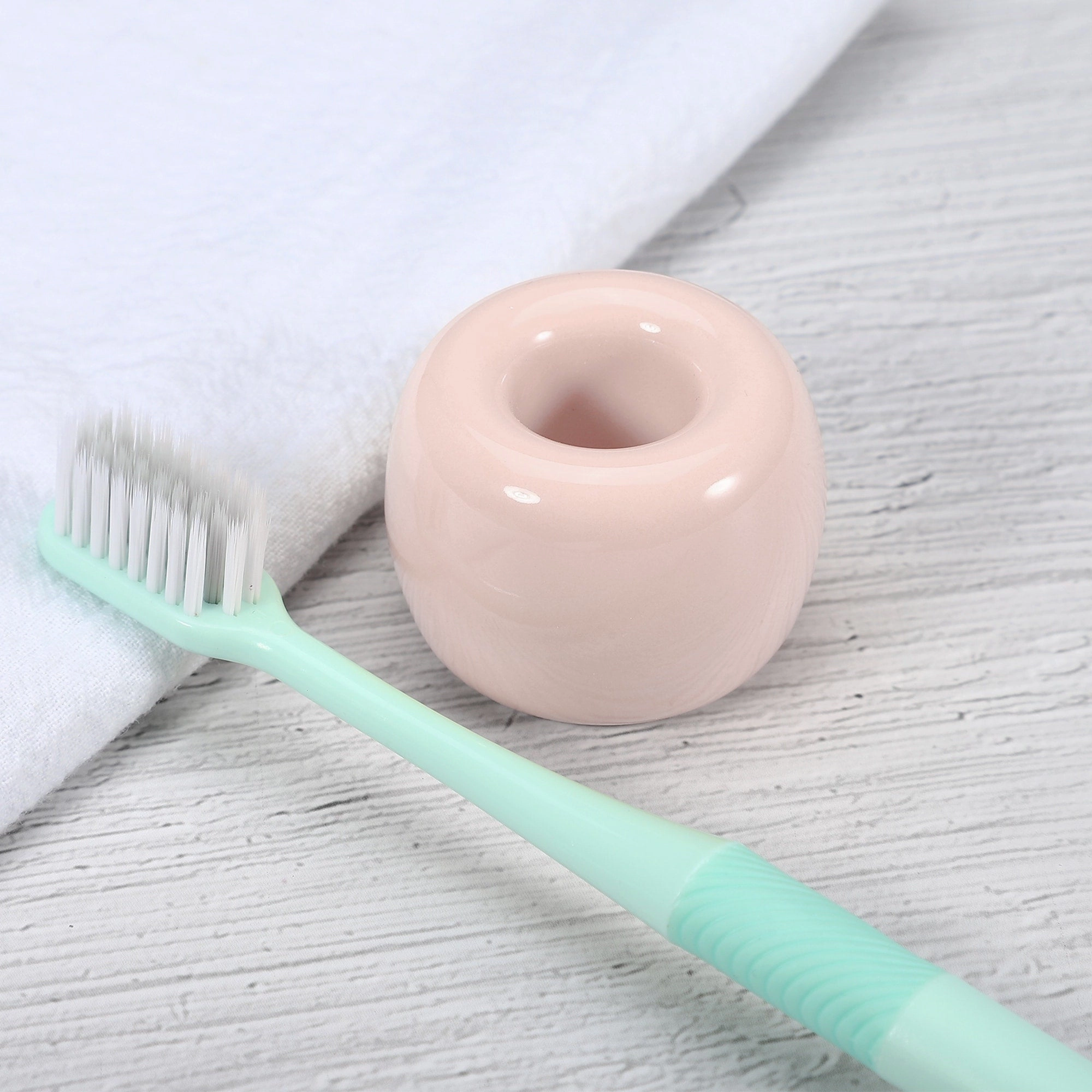 Toothbrush Holder, Round Mini Ceramic Toothbrush Holder Electric Toothbrush Holder, 1.65"x1.18", for Bathroom