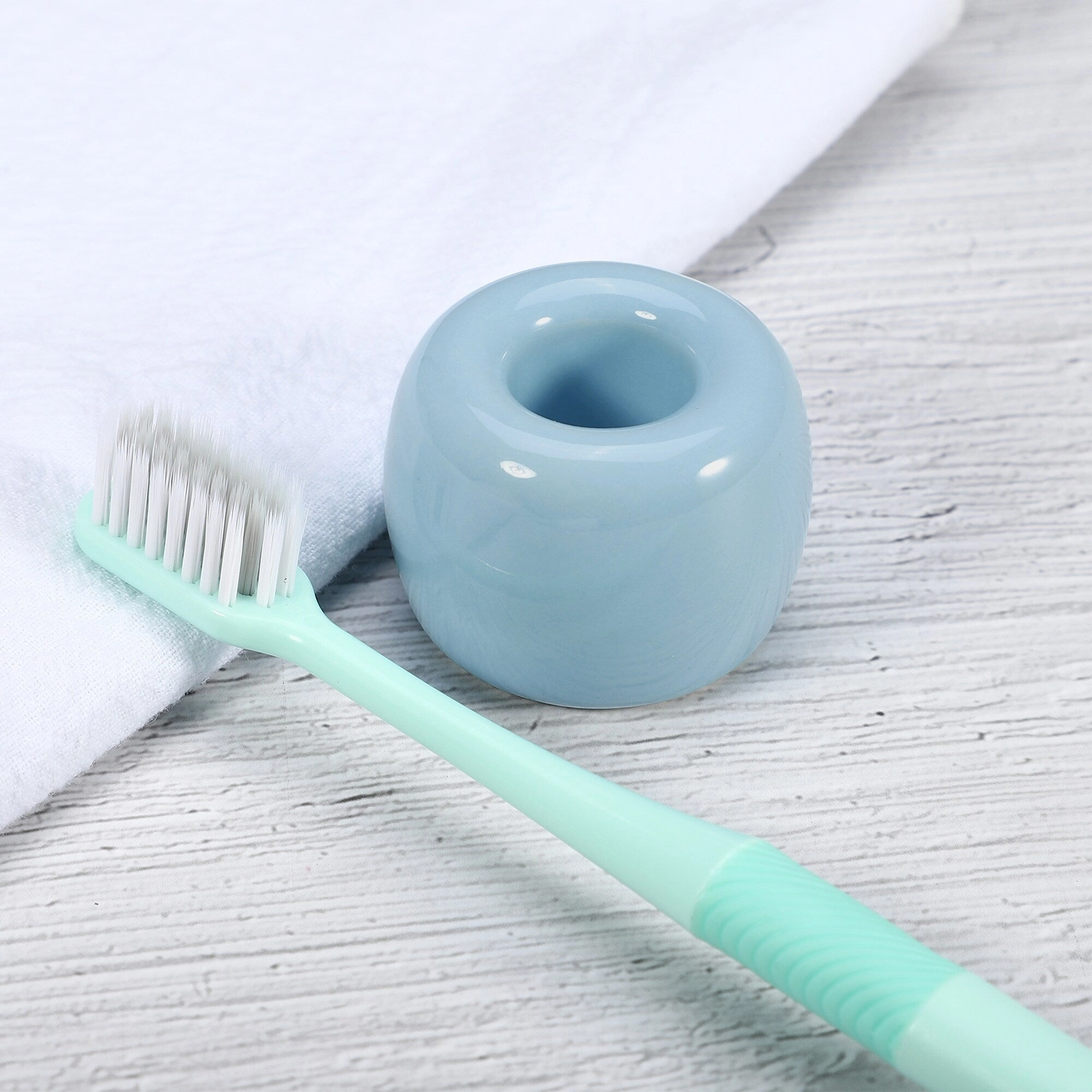 Toothbrush Holder, Round Mini Ceramic Toothbrush Holder Electric Toothbrush Holder, 1.65"x1.18", for Bathroom