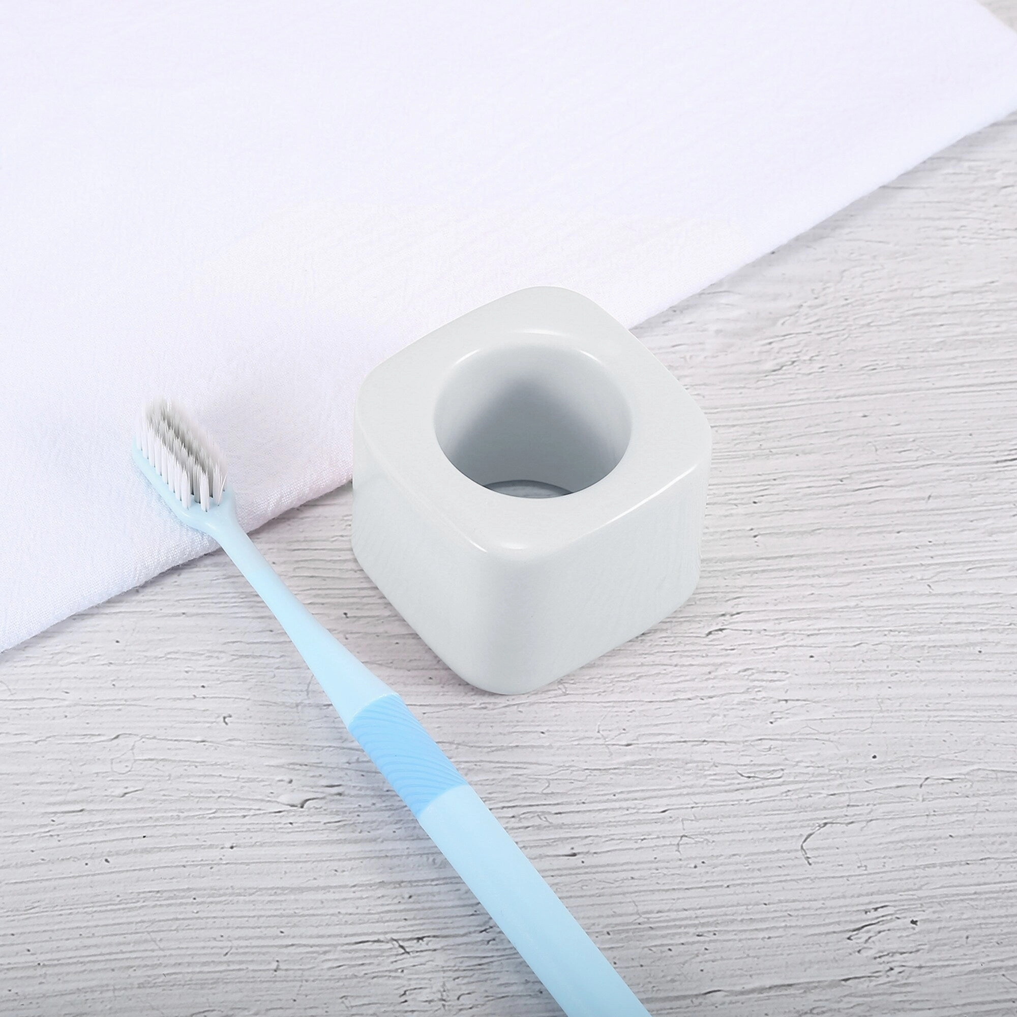 Toothbrush Holder, Square Mini Ceramic Toothbrush Holder Electric Toothbrush Holder 2.20"x2.20"x1.73", for Bathroom