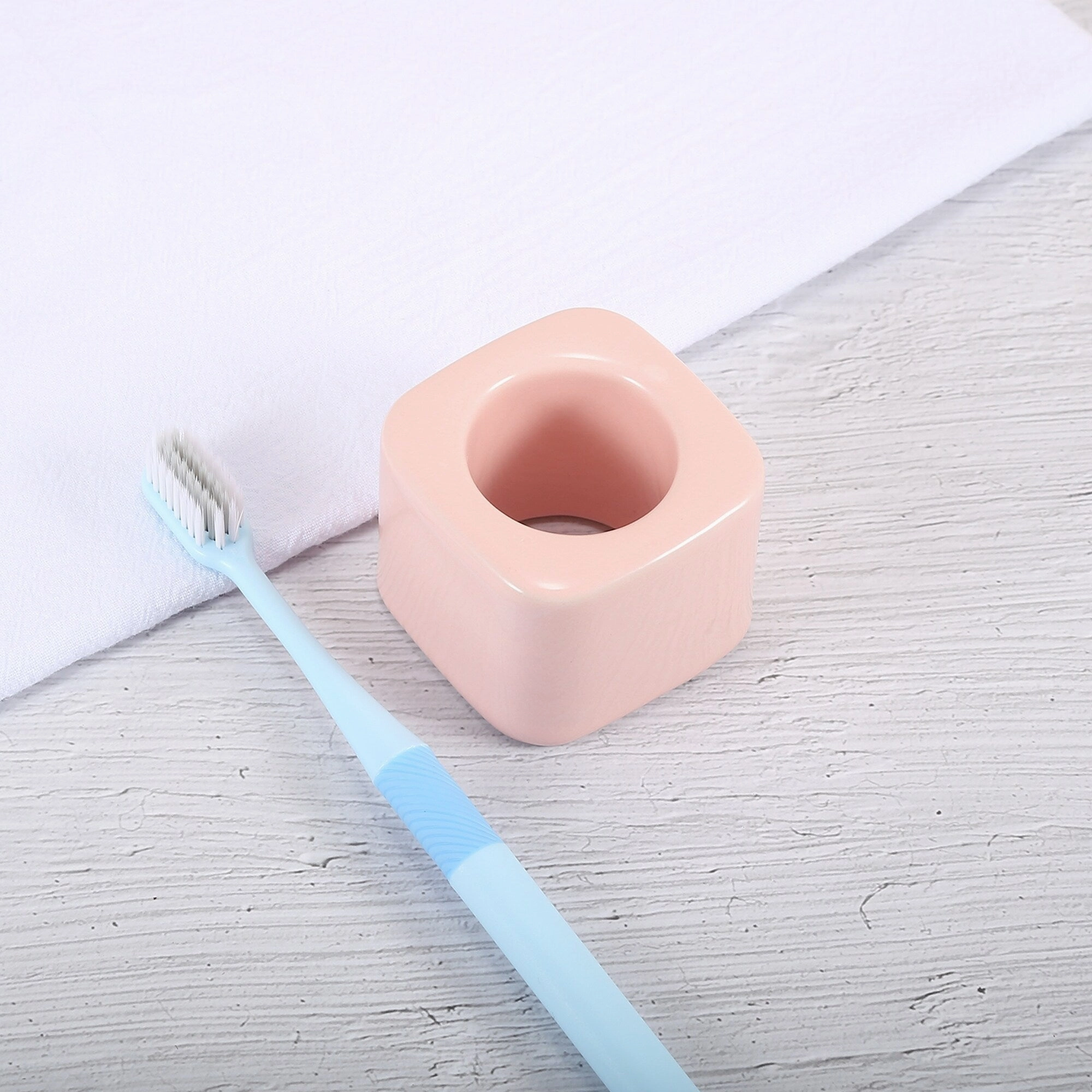 Toothbrush Holder, Square Mini Ceramic Toothbrush Holder Electric Toothbrush Holder 2.20"x2.20"x1.73", for Bathroom