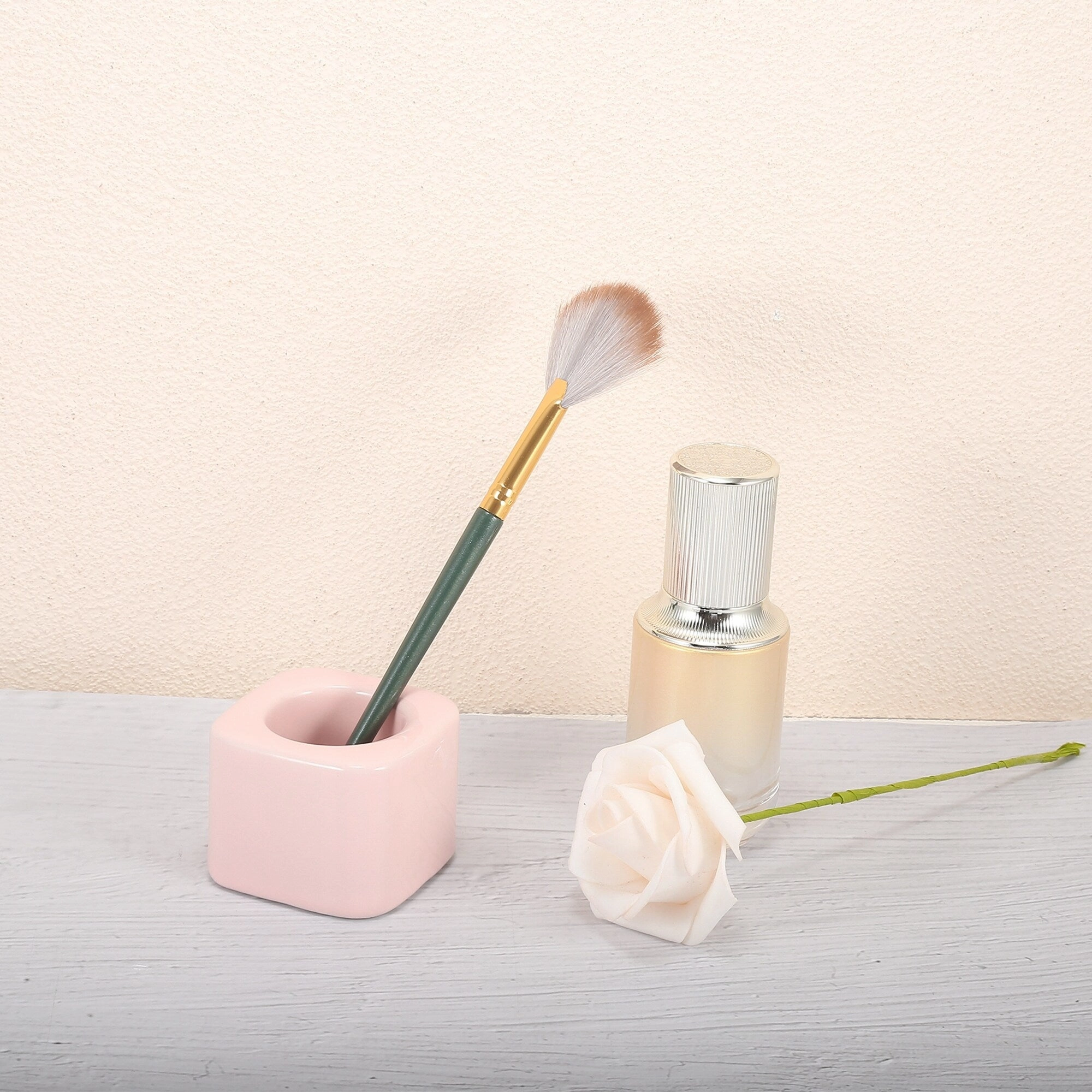 Toothbrush Holder, Square Mini Ceramic Toothbrush Holder Electric Toothbrush Holder 2.20"x2.20"x1.73", for Bathroom