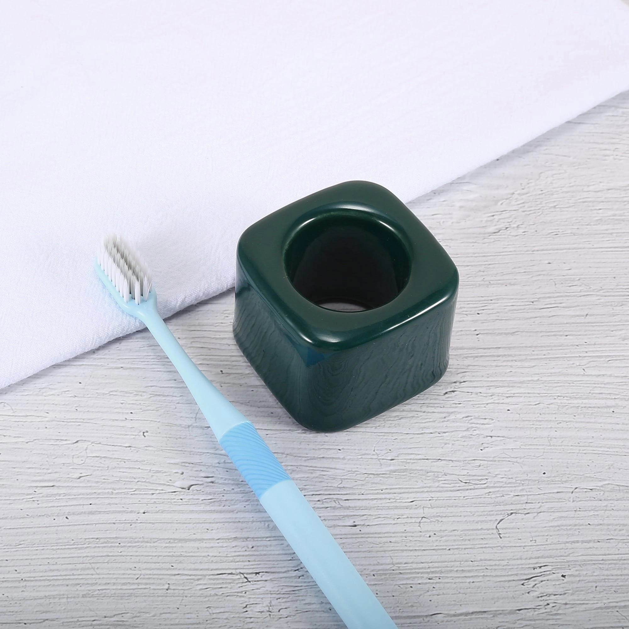 Toothbrush Holder, Square Mini Ceramic Toothbrush Holder Electric Toothbrush Holder 2.20"x2.20"x1.73", for Bathroom