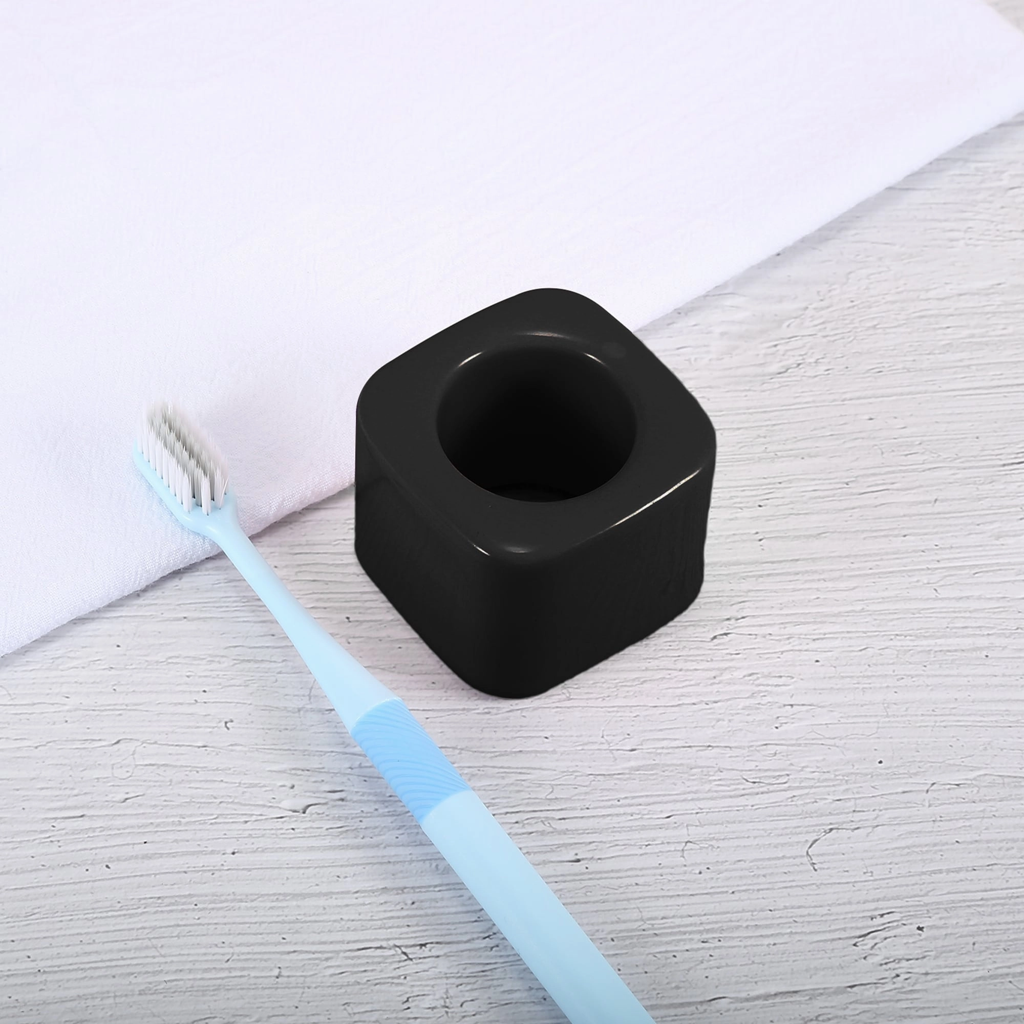 Toothbrush Holder, Square Mini Ceramic Toothbrush Holder Electric Toothbrush Holder 2.20"x2.20"x1.73", for Bathroom