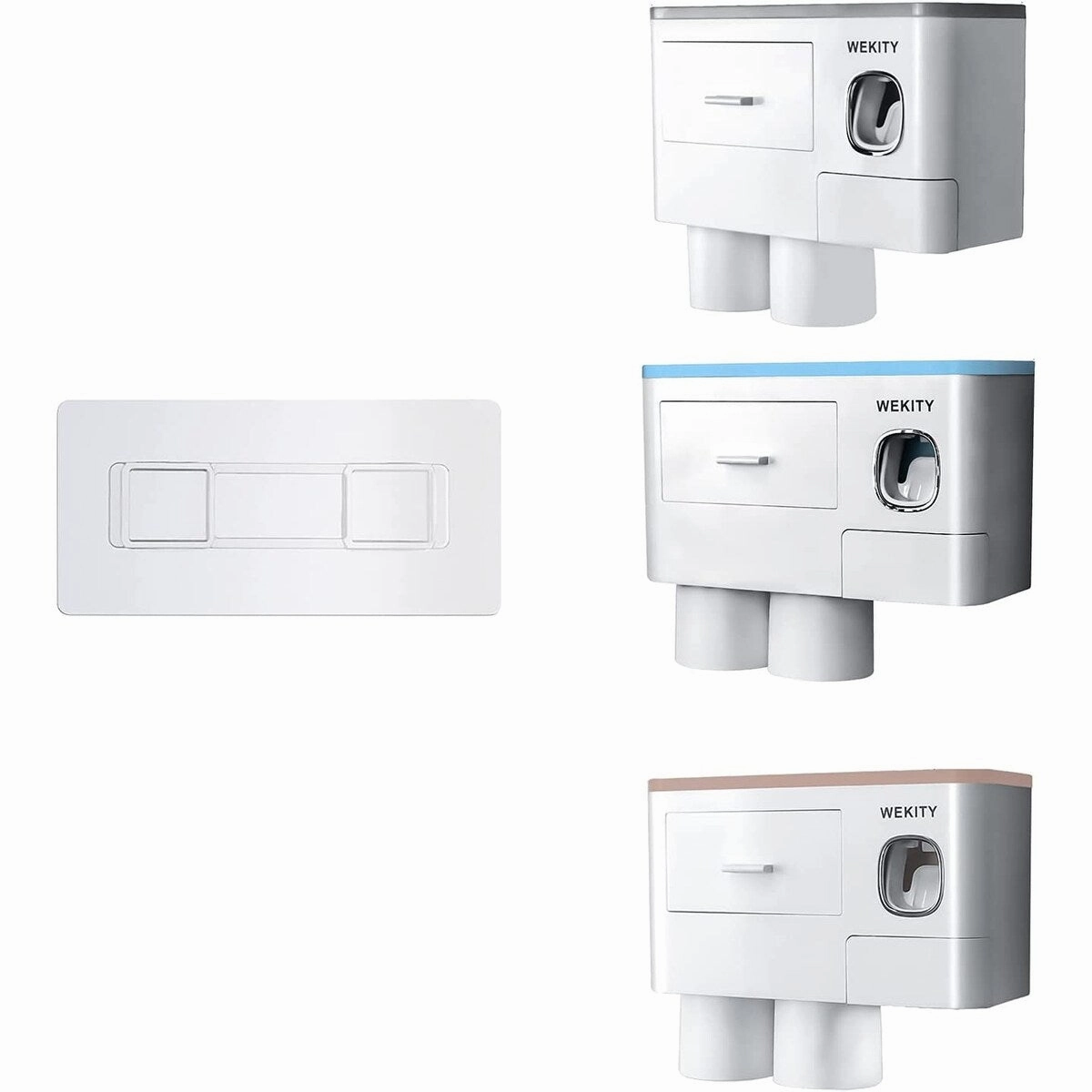 Toothbrush Holder Wall Adhesives, Wall-Mounted Sticker for Toothbrush Holder (Wall Stickers, 2 PCS) - white