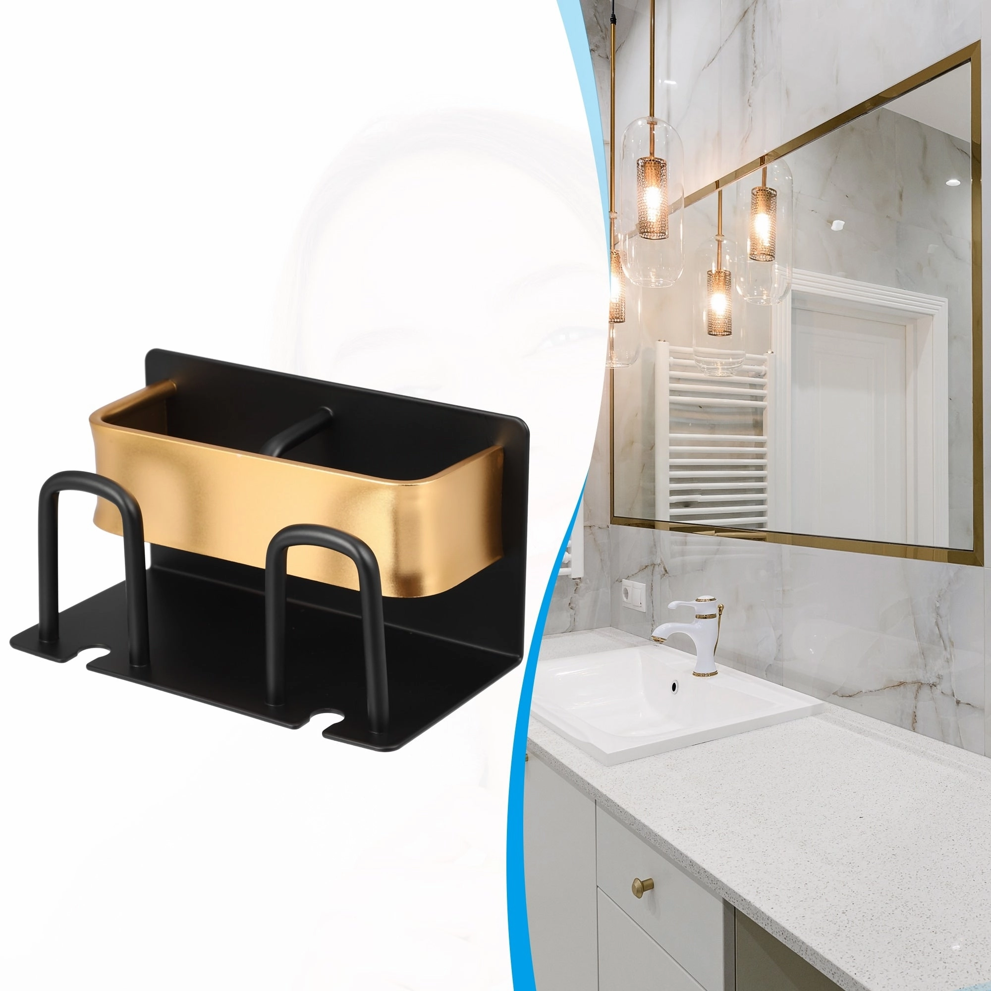 Toothbrush Holder Wall Mounted, Toothbrush Holders and Toothpaste Squeezer Bathroom Set