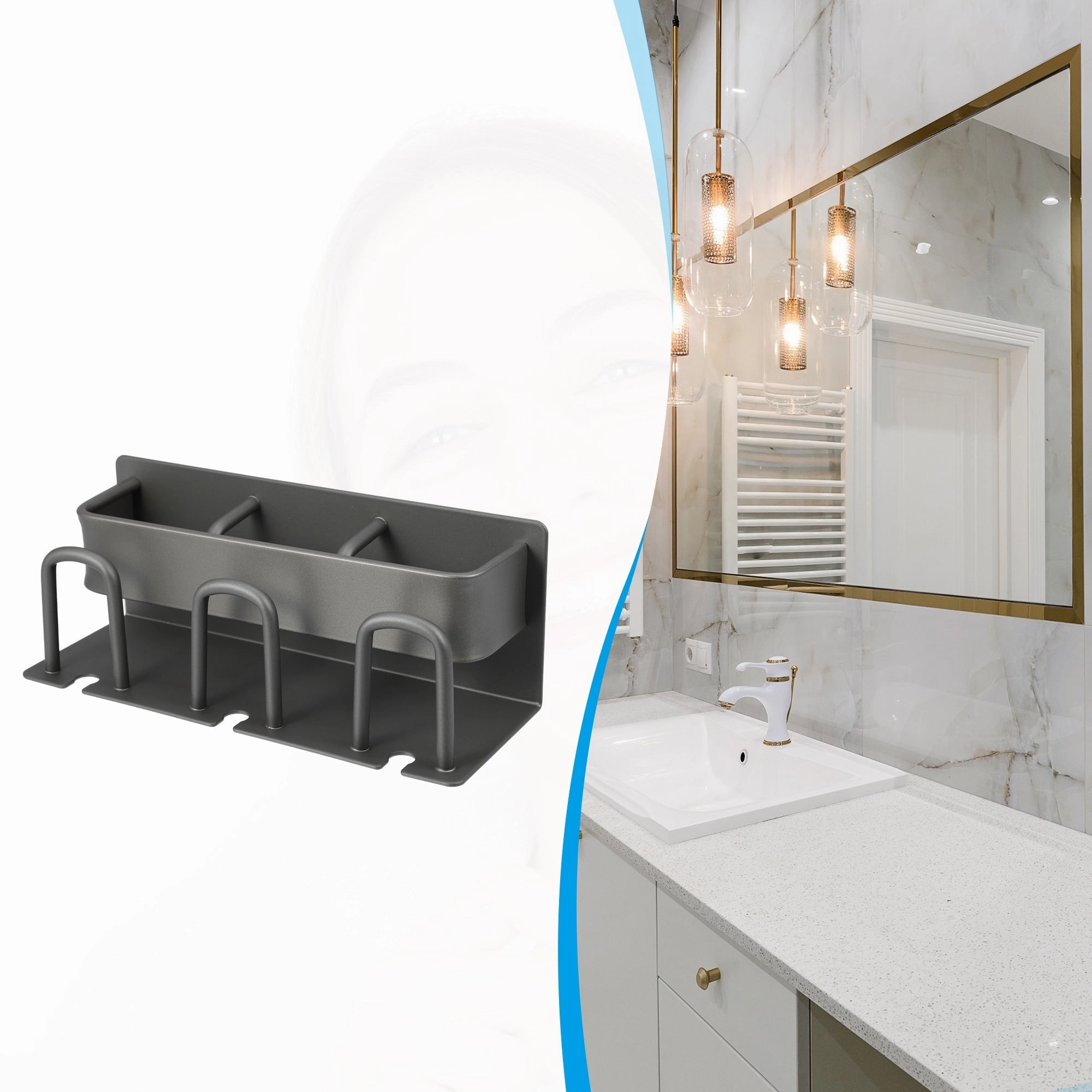 Toothbrush Holder Wall Mounted, Toothbrush Holders and Toothpaste Squeezer Bathroom Set