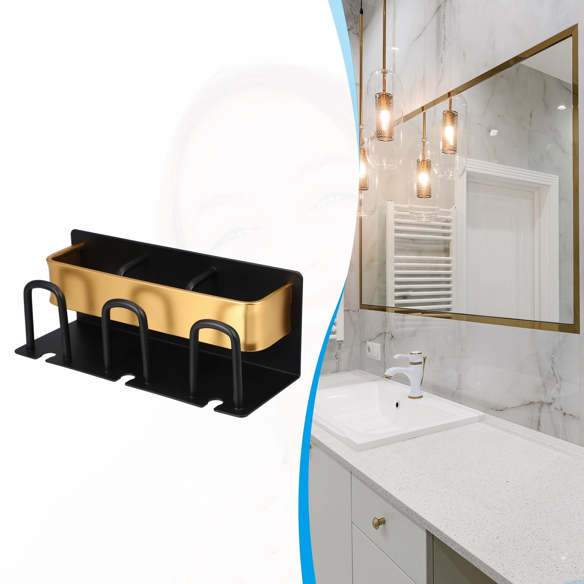 Toothbrush Holder Wall Mounted, Toothbrush Holders and Toothpaste Squeezer Bathroom Set