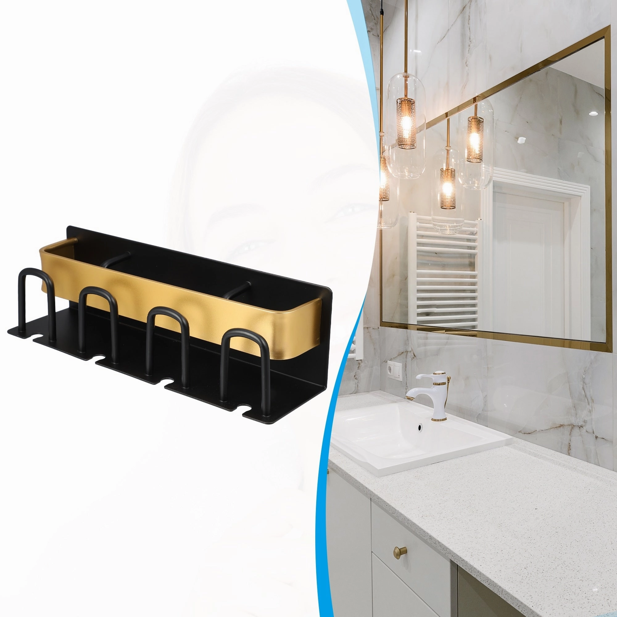 Toothbrush Holder Wall Mounted, Toothbrush Holders and Toothpaste Squeezer Bathroom Set